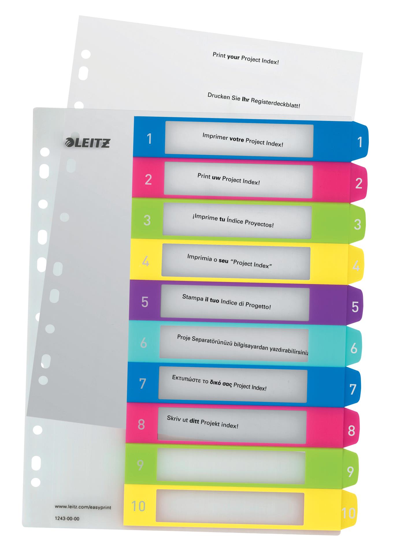 Plastový rozlišovač Leitz WOW - A4+, barevný, 1-10