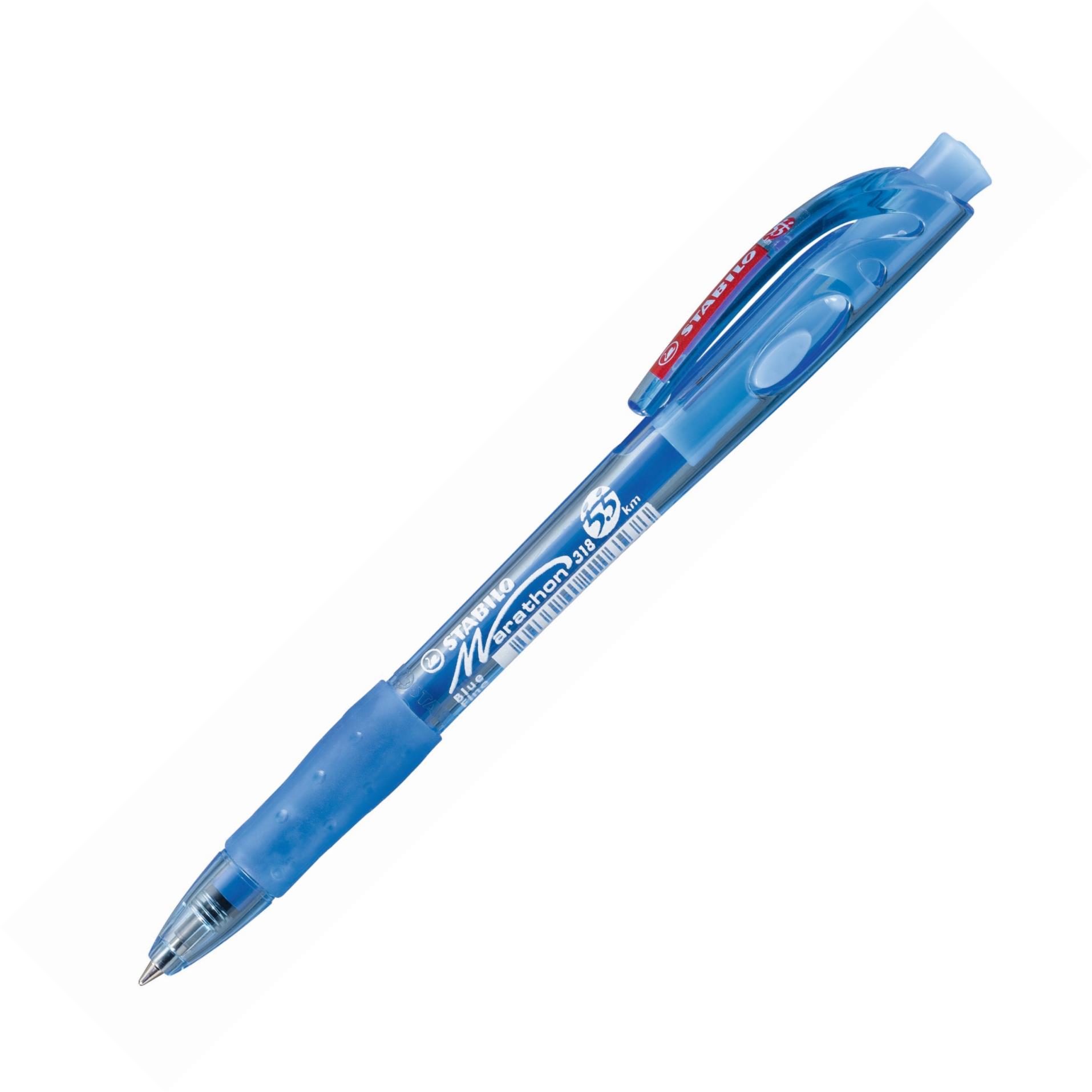 Kuličkové pero Stabilo Marathon 318 - modrá náplň, 0,3 mm
