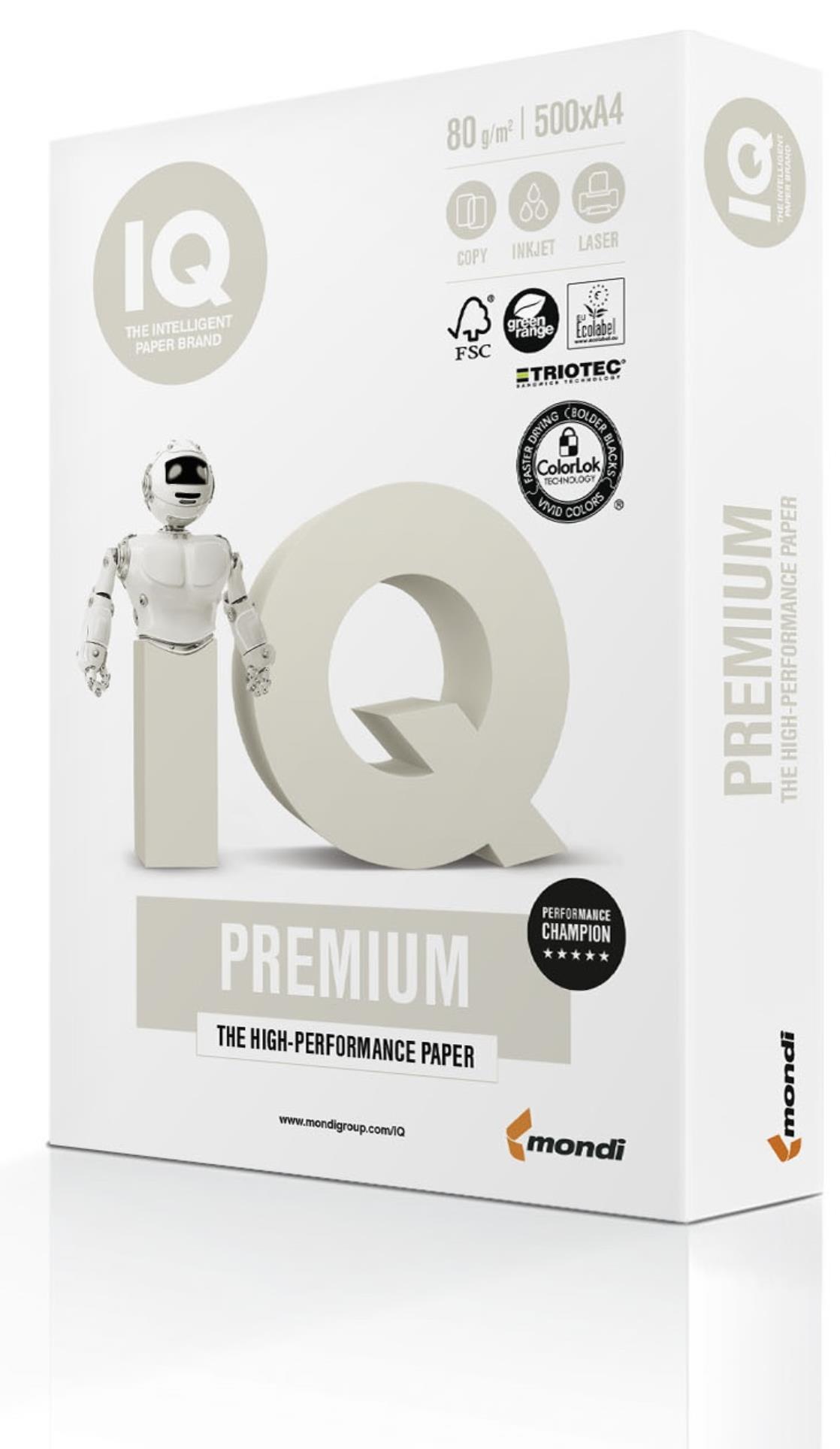 Kancelářský papír IQ Trio Premium - A4, 80 g, 500 listů