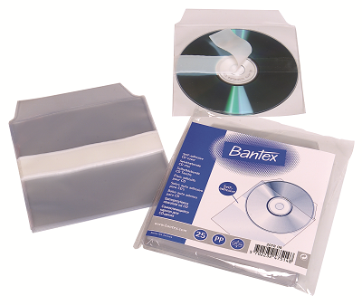 Bantex Kapsy samolepicí na CD/DVD, 25 ks