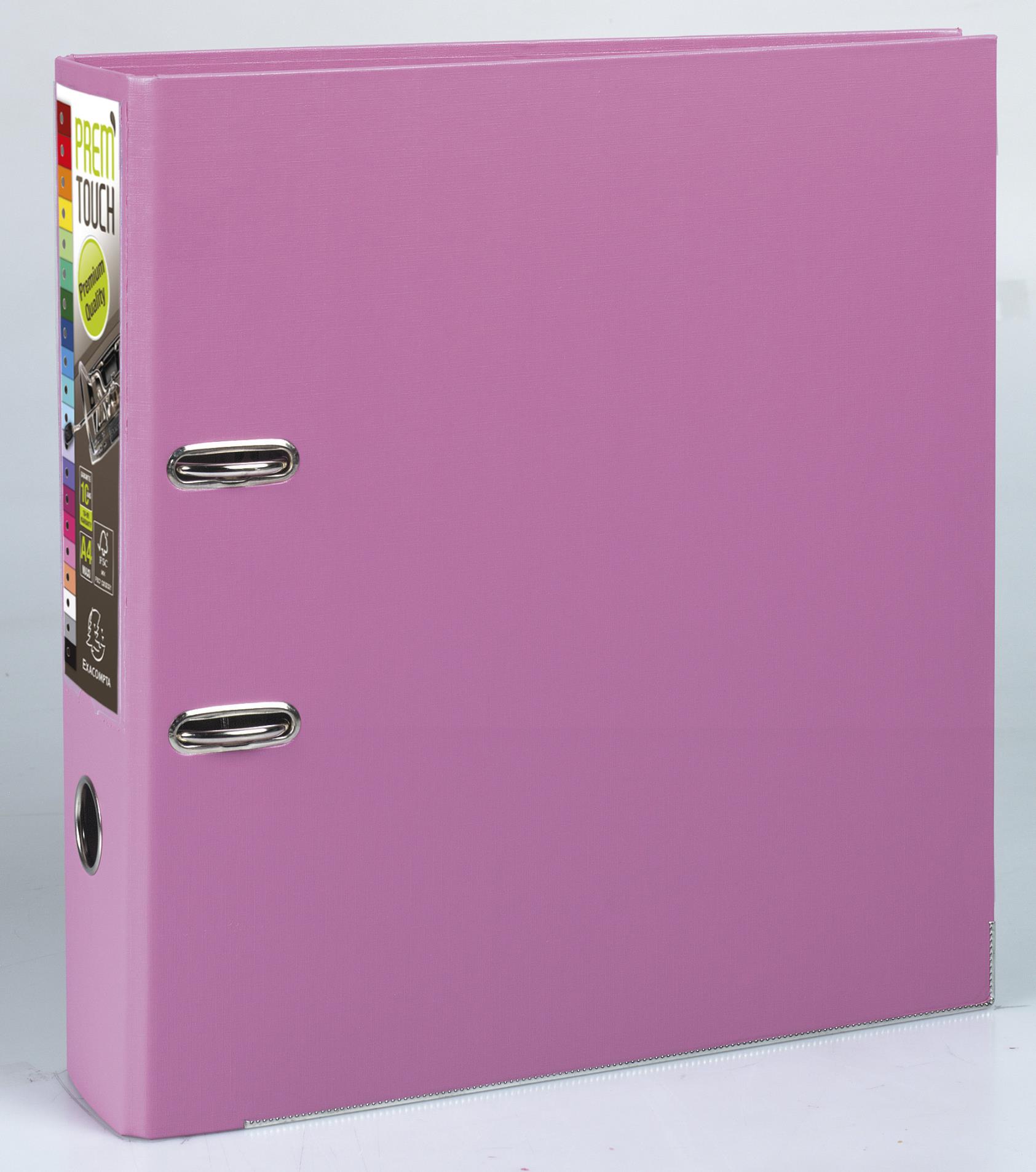 Pákový pořadač Exacompta - MAXI A4+, plastový, hřbet 8,0 cm, růžový