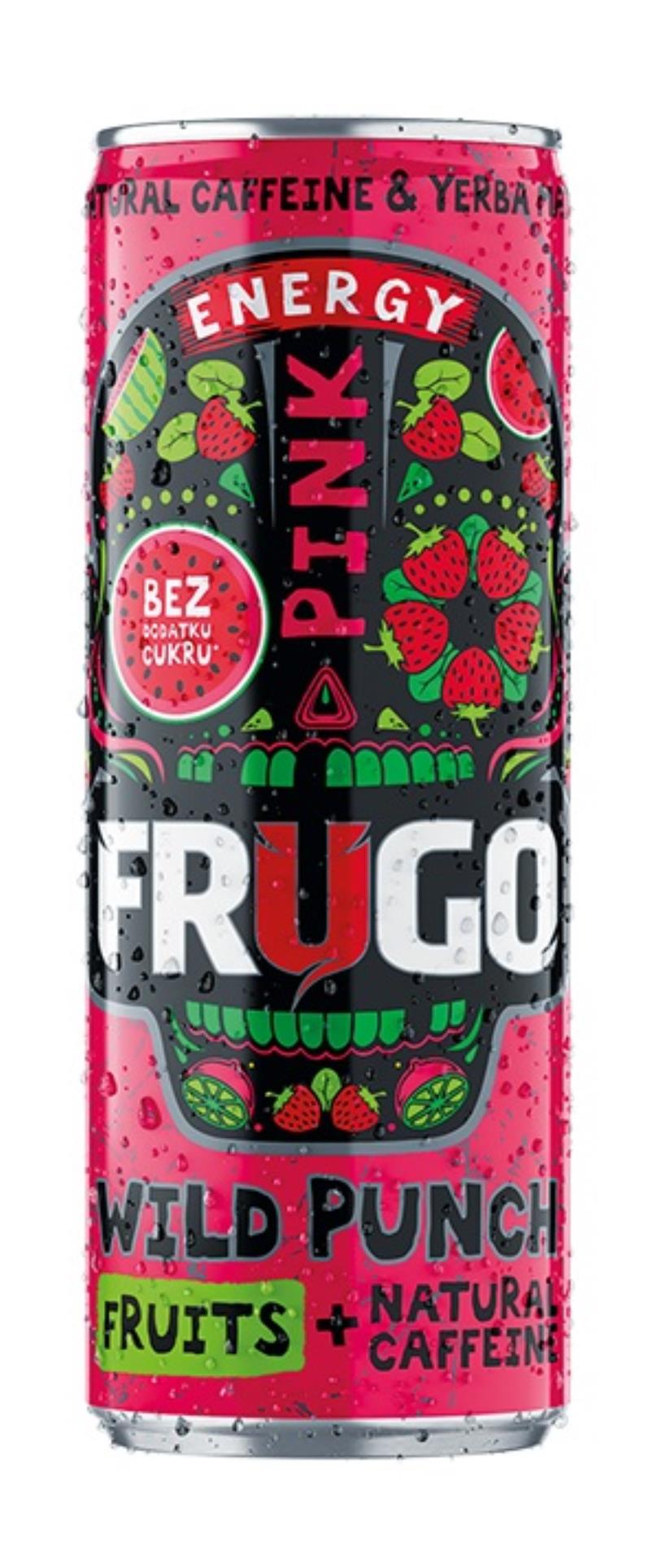 Energetický nápoj FRUGO - Wild Punch Pink, 330 ml