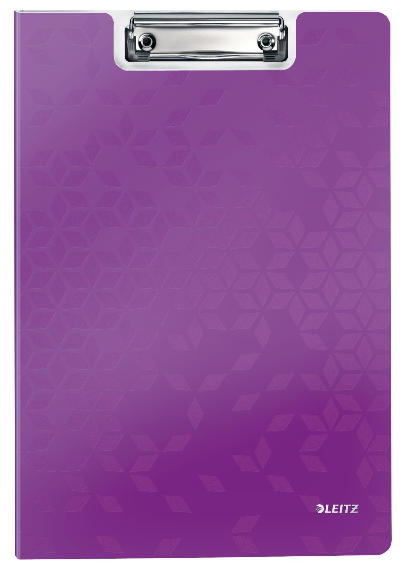Uzavíratelná psací podložka s klipem Leitz WOW - A4, purpurová