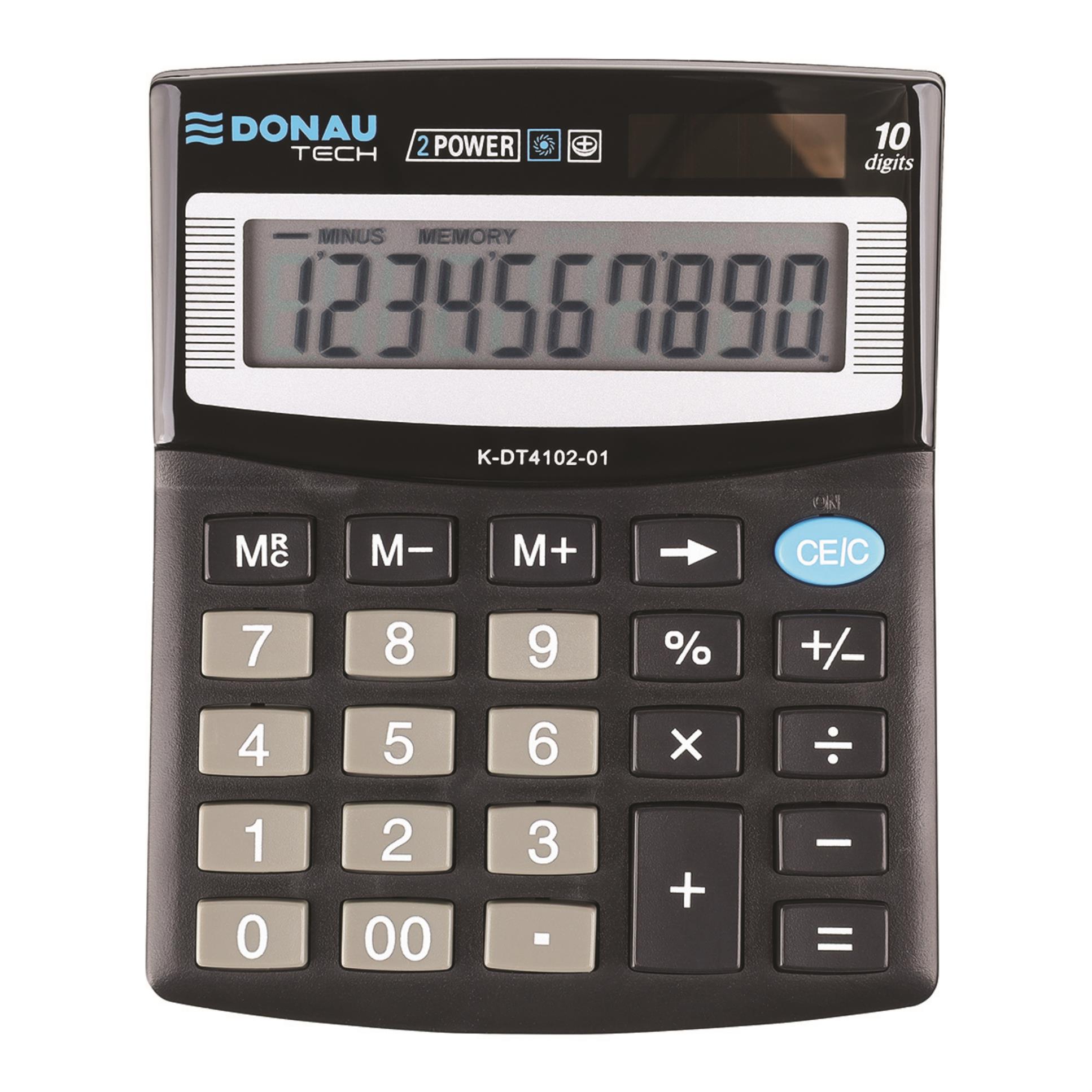 Stolní kalkulačka DONAU TECH, K-DT4102 - 10-míst displej, černá