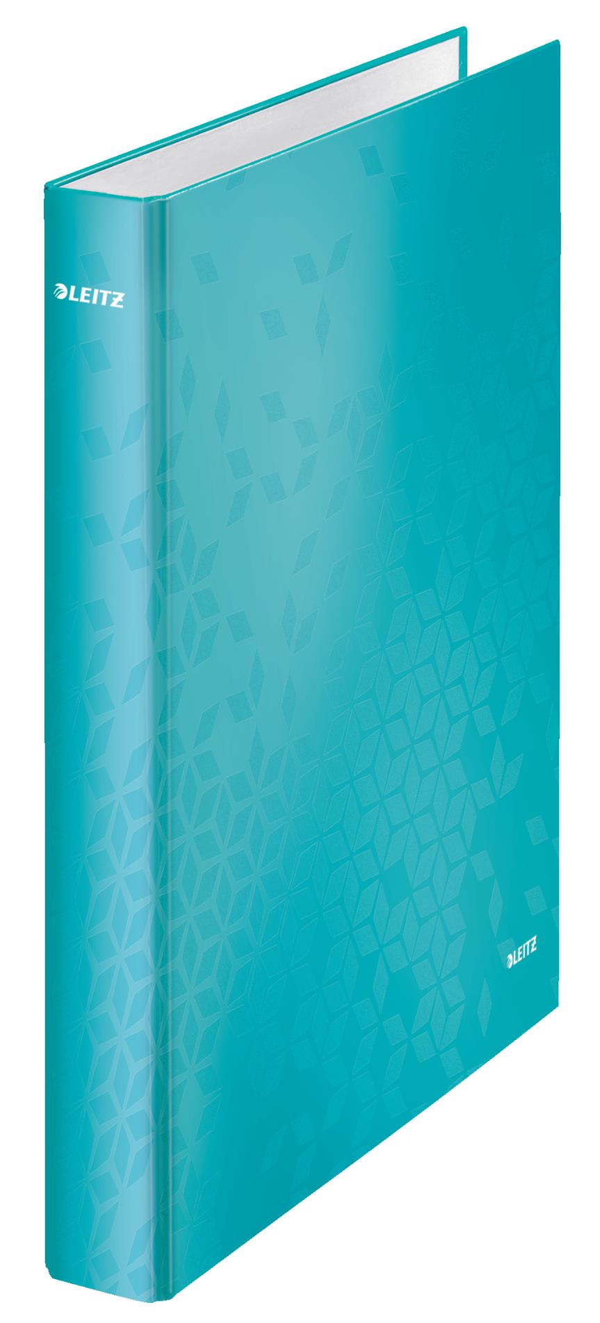 Dvoukroužkový pořadač LEITZ WOW - A4, laminovaný karton, hřbet 4,0 cm, ledově modrý