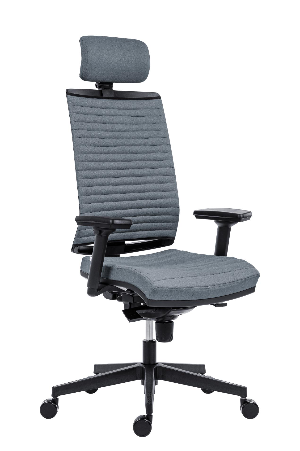 Antares Kancelářská židle Omnia Ribbed - s podhlavníkem, šedá