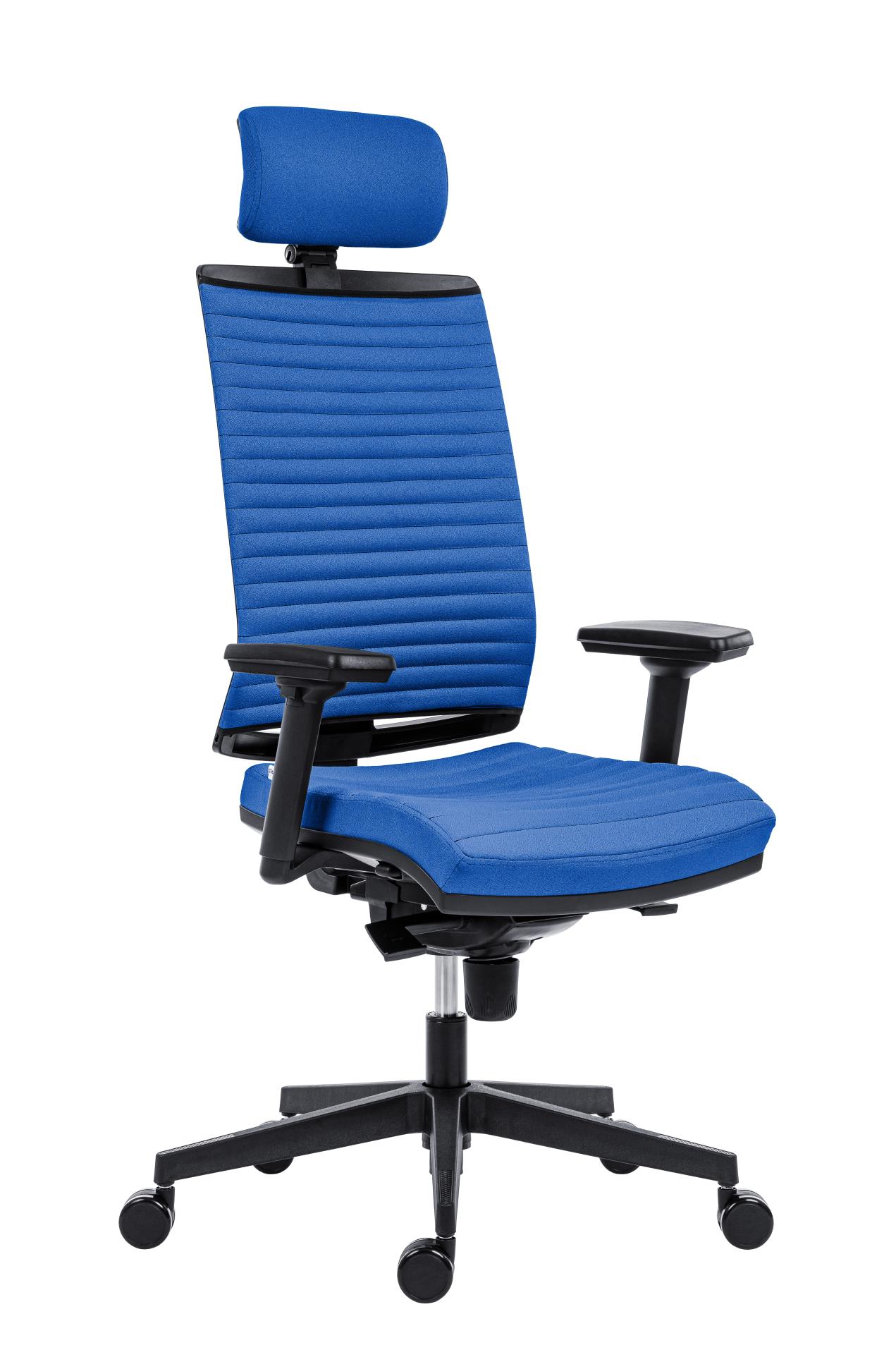 Antares Kancelářská židle Omnia Ribbed - s podhlavníkem, modrá