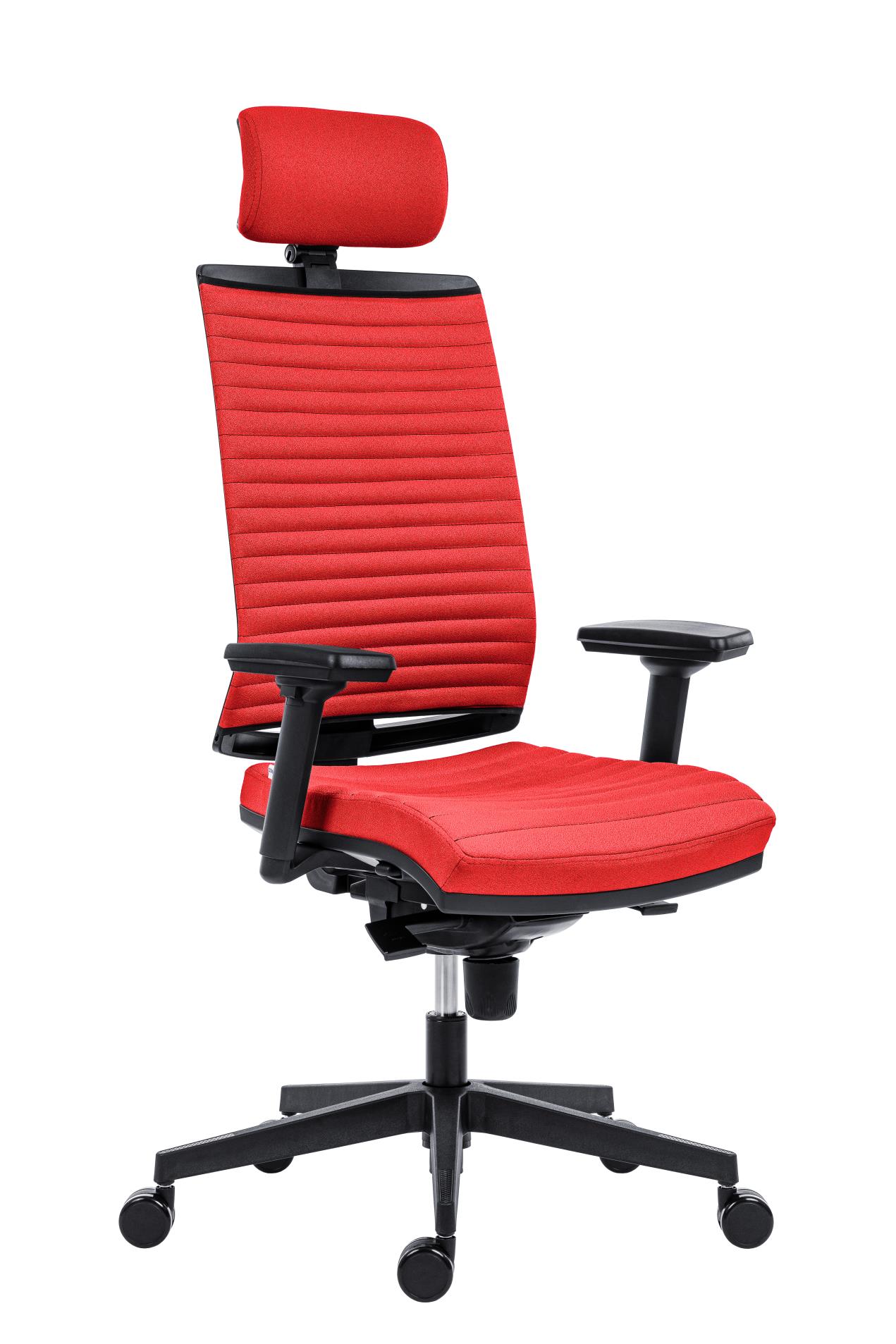 Antares Kancelářská židle Omnia Ribbed - s podhlavníkem, červená