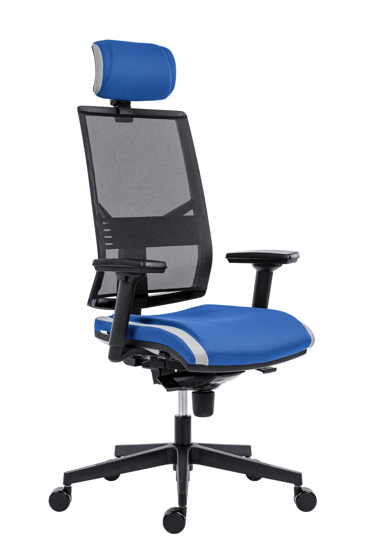 Antares Kancelářská židle Omnia Memory - s podhlavníkem, synchronní, modrá