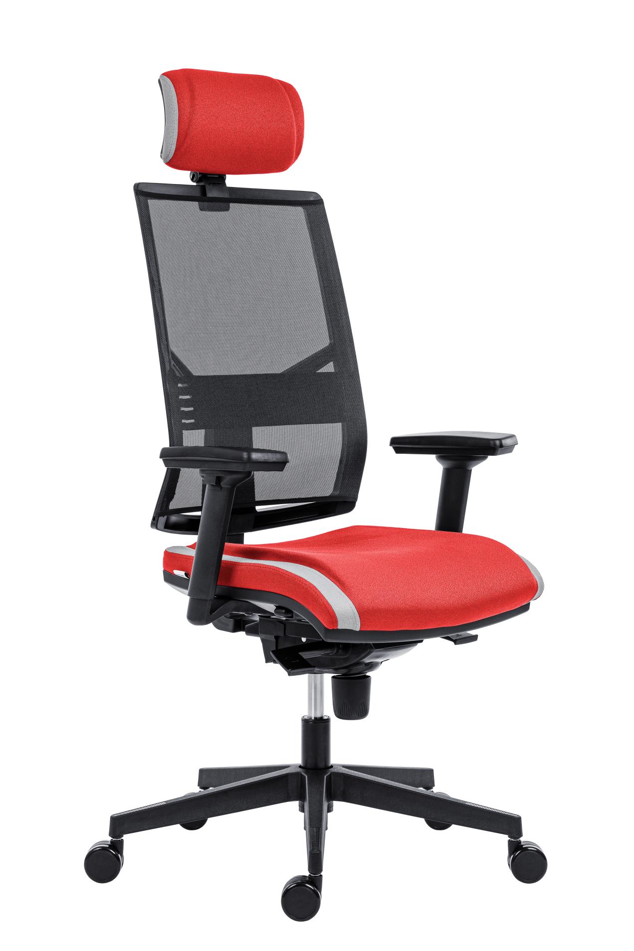 Antares Kancelářská židle Omnia Memory - s podhlavníkem, synchronní, červená