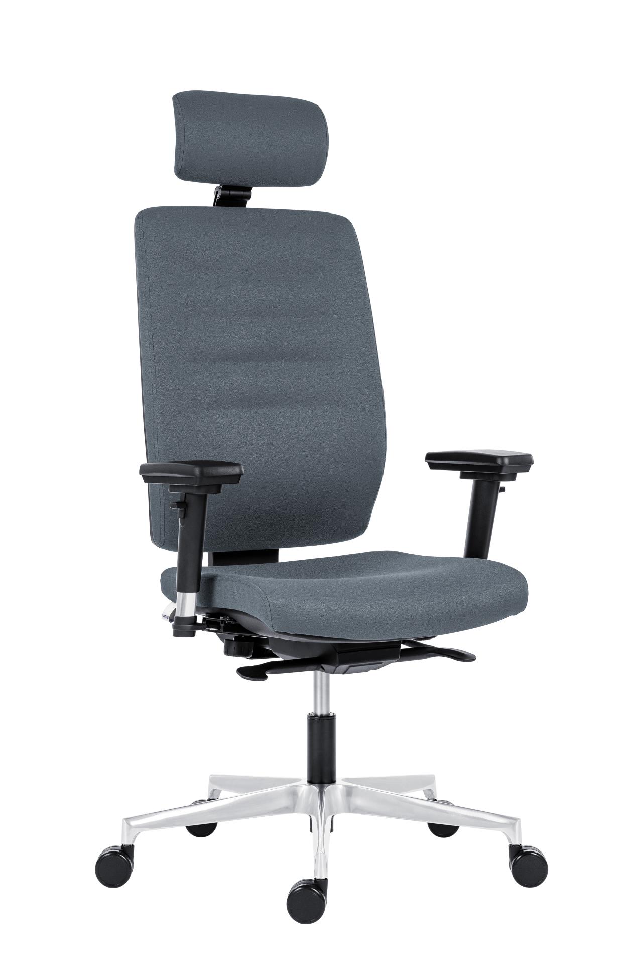 Antares Kancelářská židle Eclipse - s podhlavníkem, synchronní, šedá