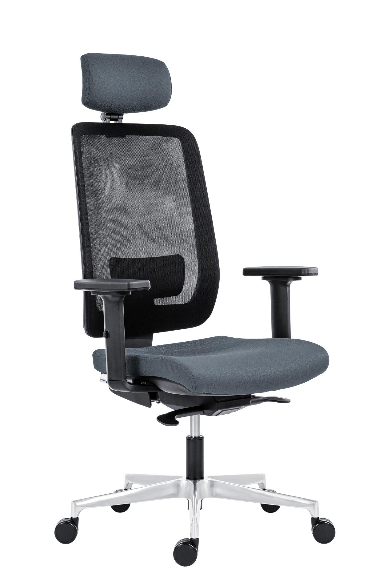 Antares Kancelářská židle Eclipse Net - s podhlavníkem, synchronní, šedá
