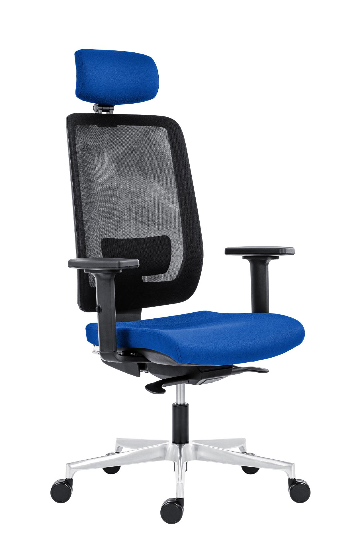 Antares Kancelářská židle Eclipse Net - s podhlavníkem, synchronní, modrá