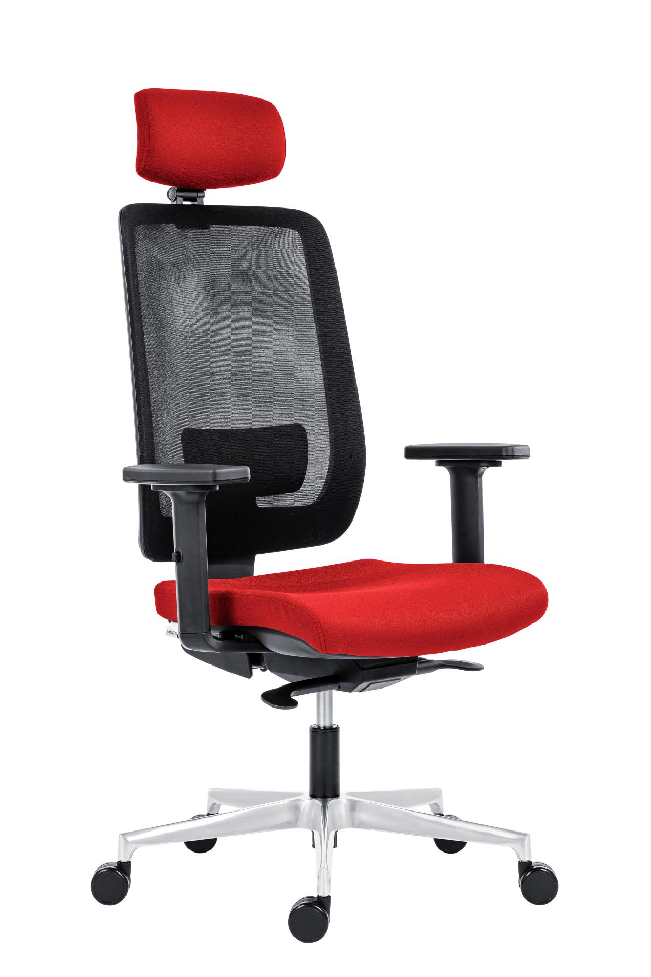 Antares Kancelářská židle Eclipse Net - s podhlavníkem, synchronní, červená