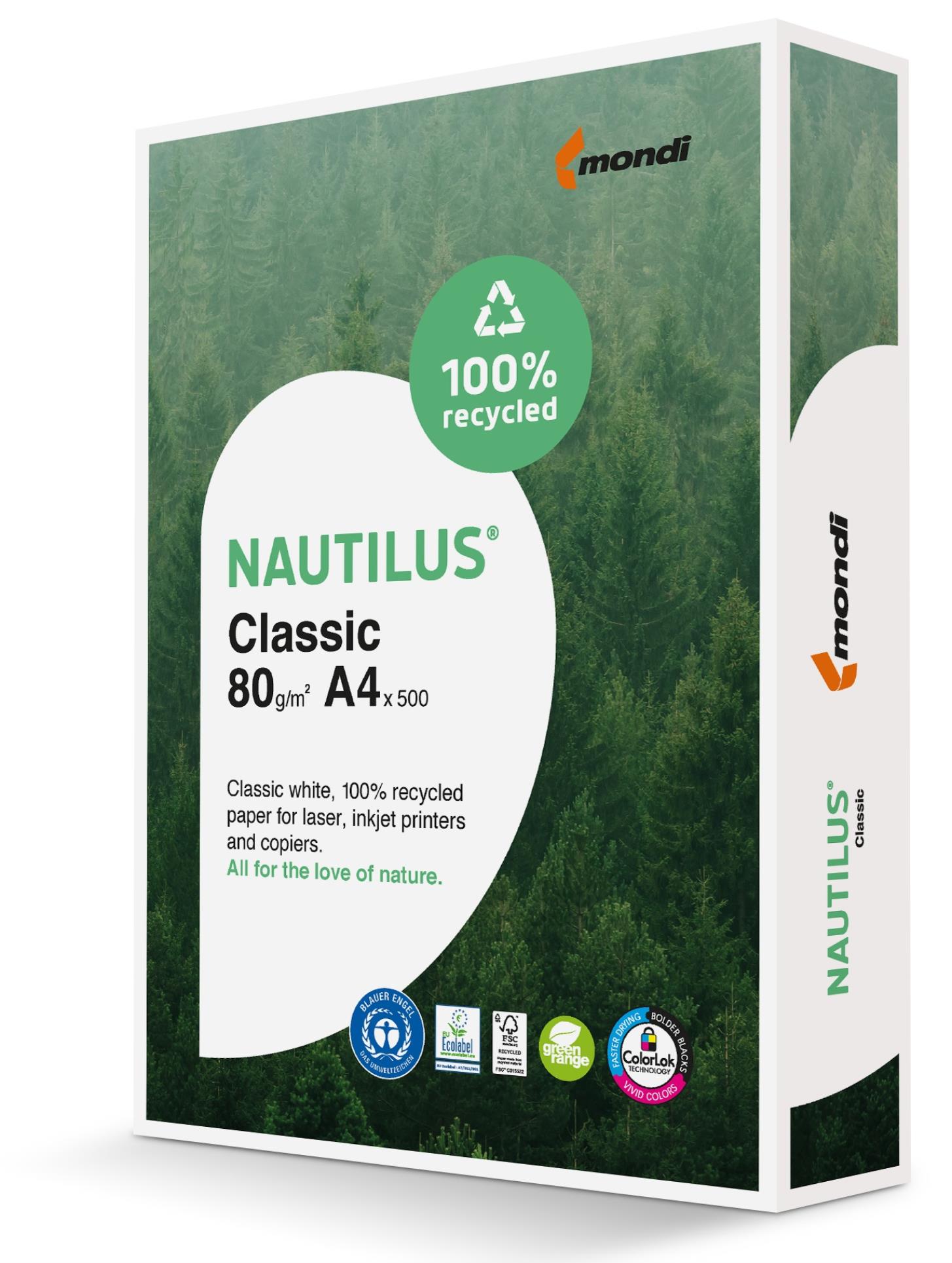 Nautilus Recyklovaný papír Nautilus Classic A4 - 80 g/m2, CIE 112, 500 listů