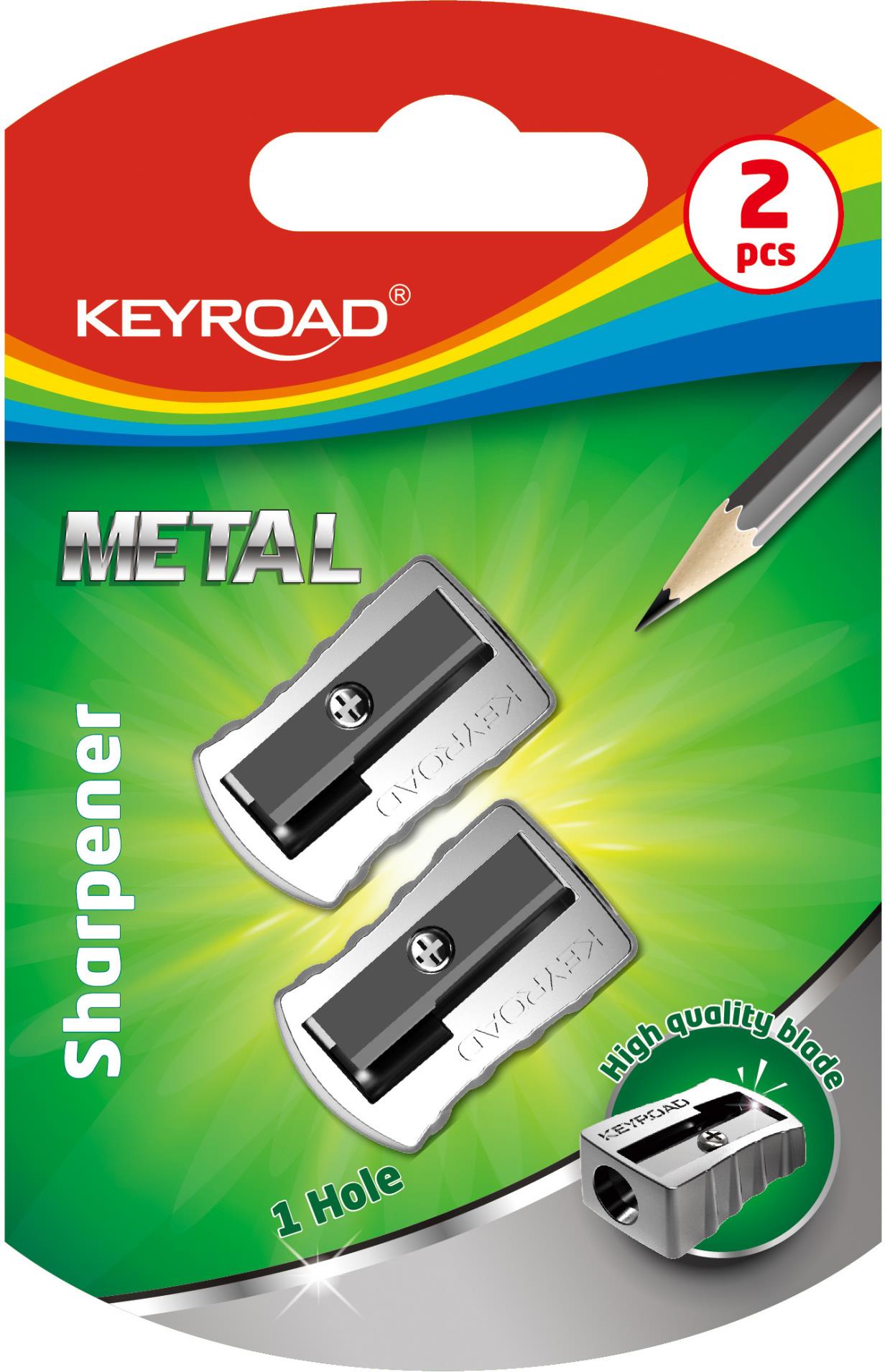 KEYROAD Ořezávátko KEYROAD Metal, 2ks blistr - stříbrné