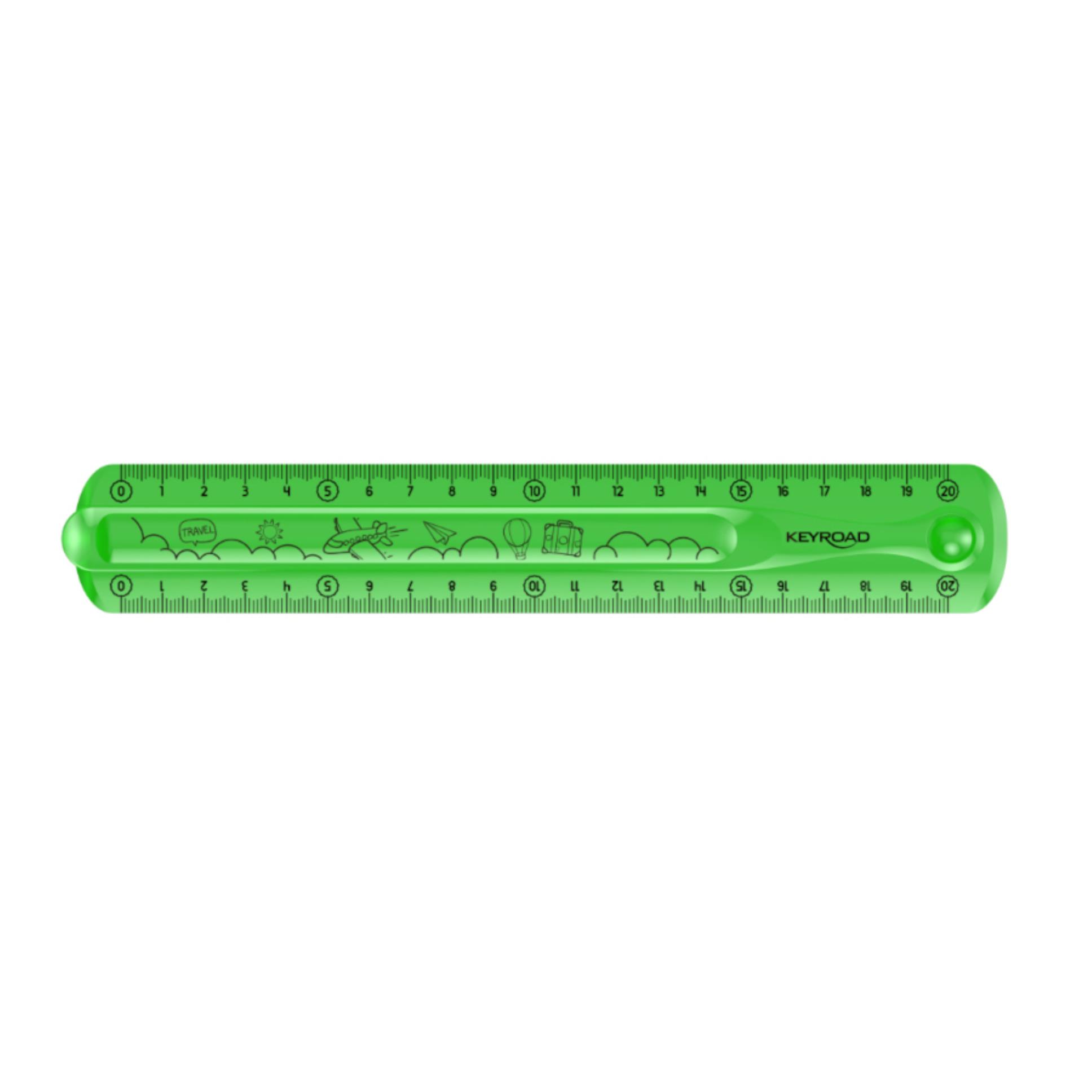 KEYROAD Pravítko KEYROAD - 20cm, ohebné, zelené