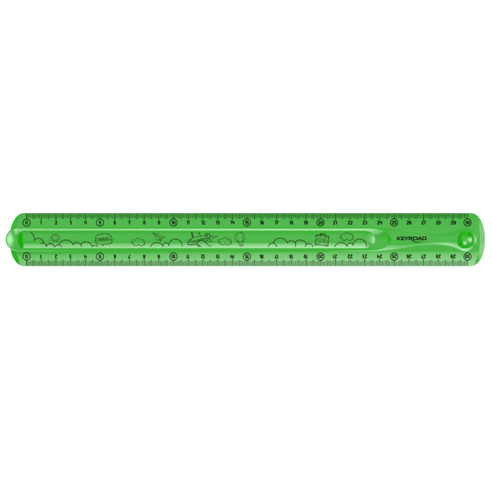 KEYROAD Pravítko KEYROAD - 30cm, ohebné, zelené