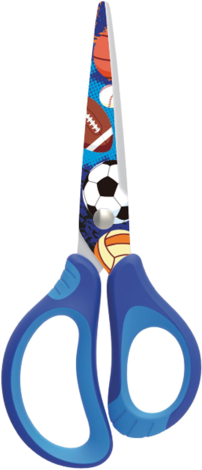 KEYROAD Školní nůžky KEYROAD - Tattoo Soft, 15cm, modré
