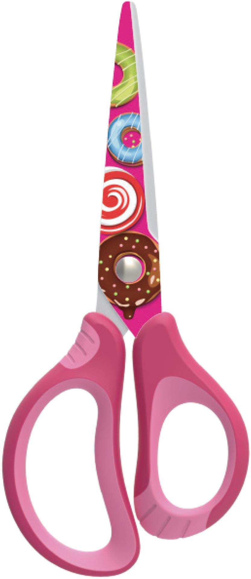 KEYROAD Školní nůžky KEYROAD - Tattoo Soft, 15cm, růžové