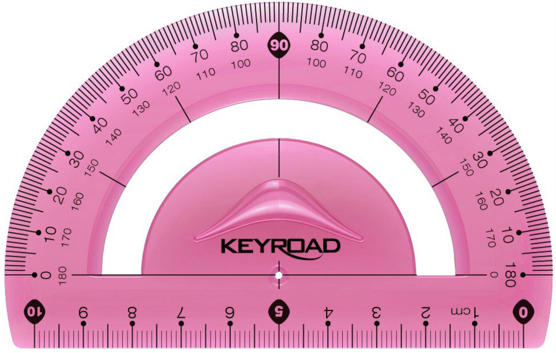 KEYROAD Úhloměr KEYROAD - 10cm, ohebný, růžový