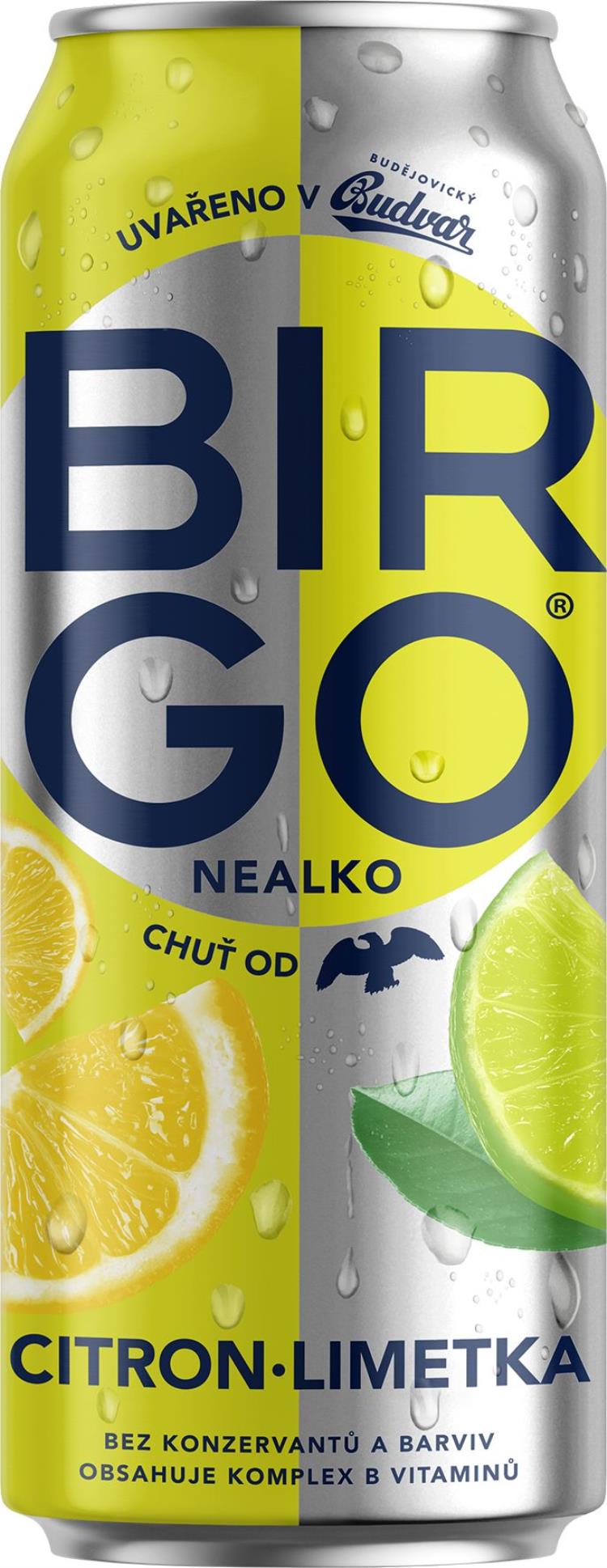 Birgo Nealkoholické pivo BIRGO - citron a limetka, 24 x 0,5 l