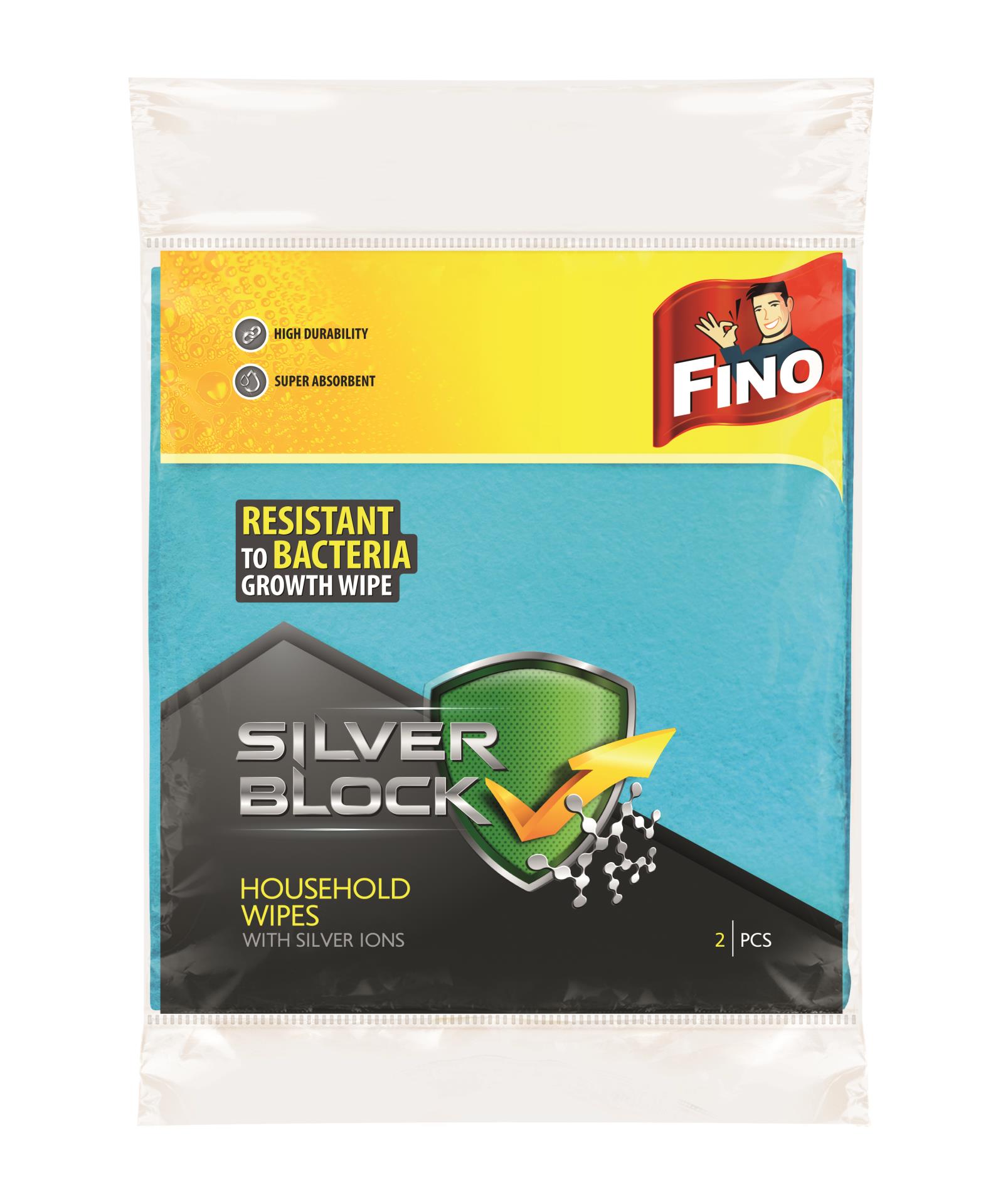 Fino Prachovka FINO - antibakteriální se stříbrem, 2 ks