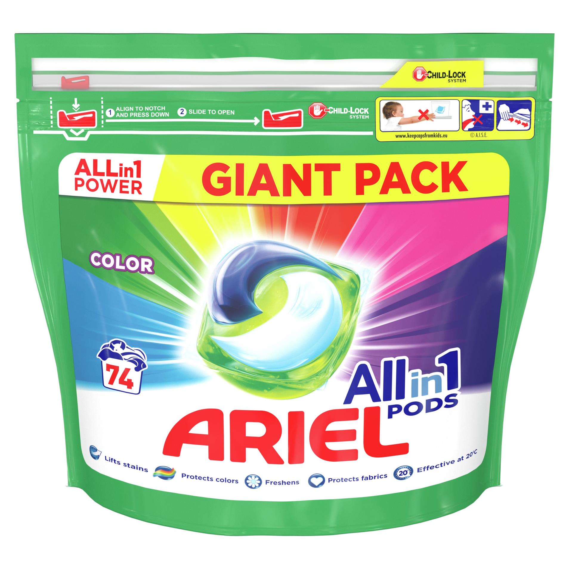 Ariel Kapsle na praní Ariel - color, 74 dávek