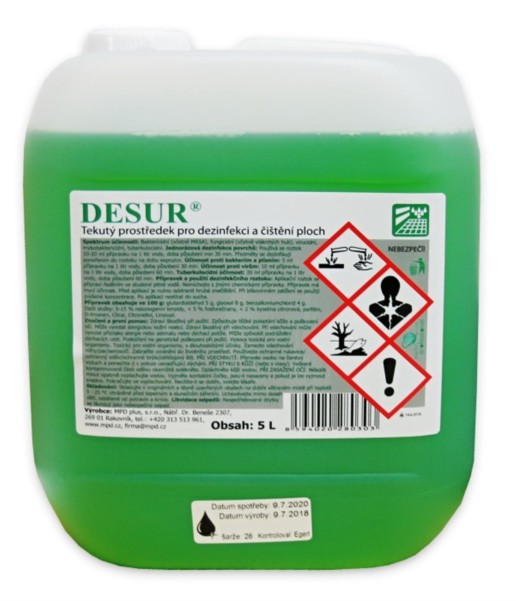 Desur Přípravek pro čištění a dezinfekci ploch DESUR - 5l