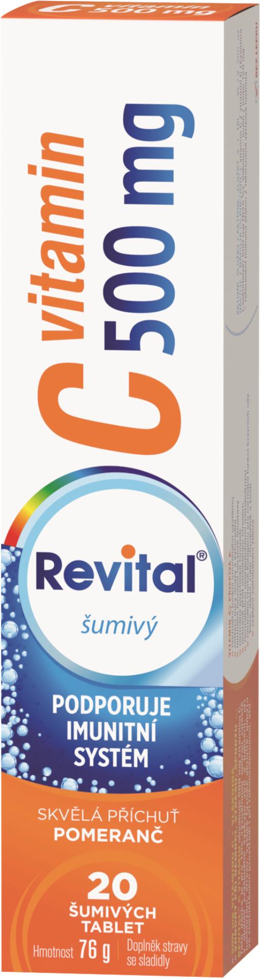 Revital Šumivé vitamíny Revital - vitamín C 500 mg, 20 tablet