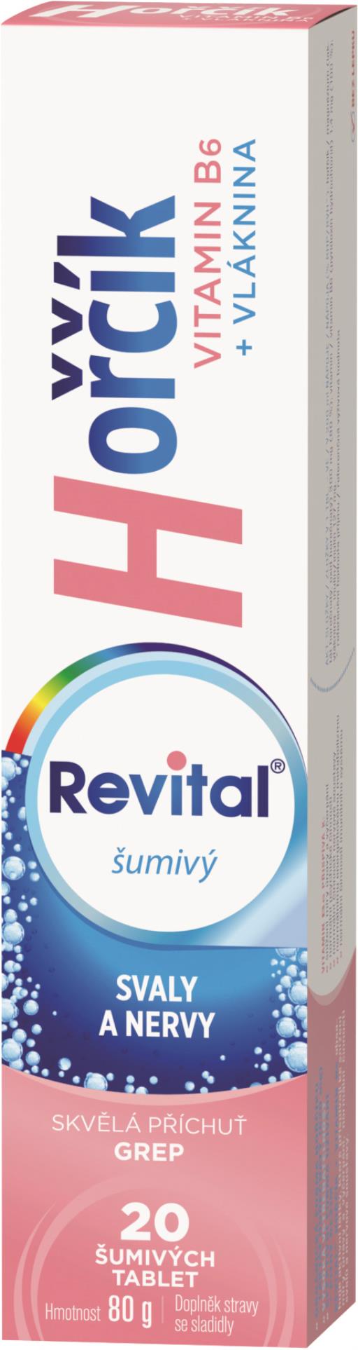 Revital Šumivé vitamíny Revital - hořčík a vitamín B6, 20 tablet
