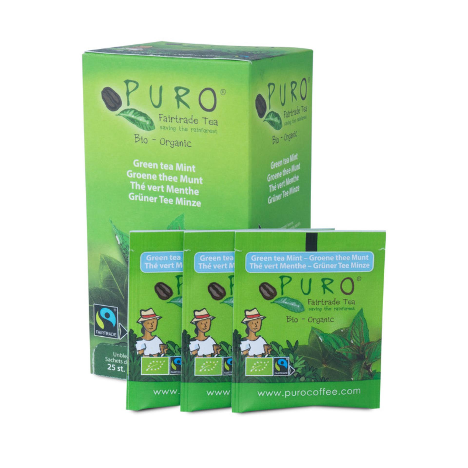 Zelený čaj Puro - máta, Fairtrade, 25x 2 g
