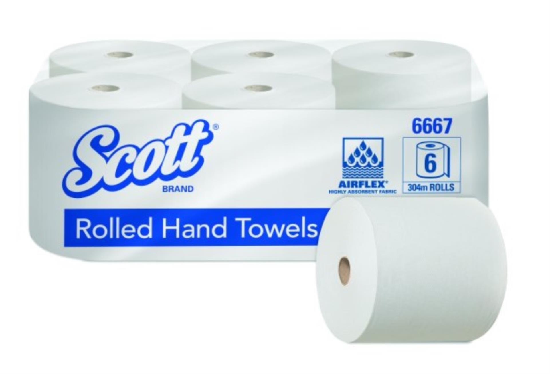 Scott Papírové ručníky Scott - 1vrstvé, bílé, 6 rolí