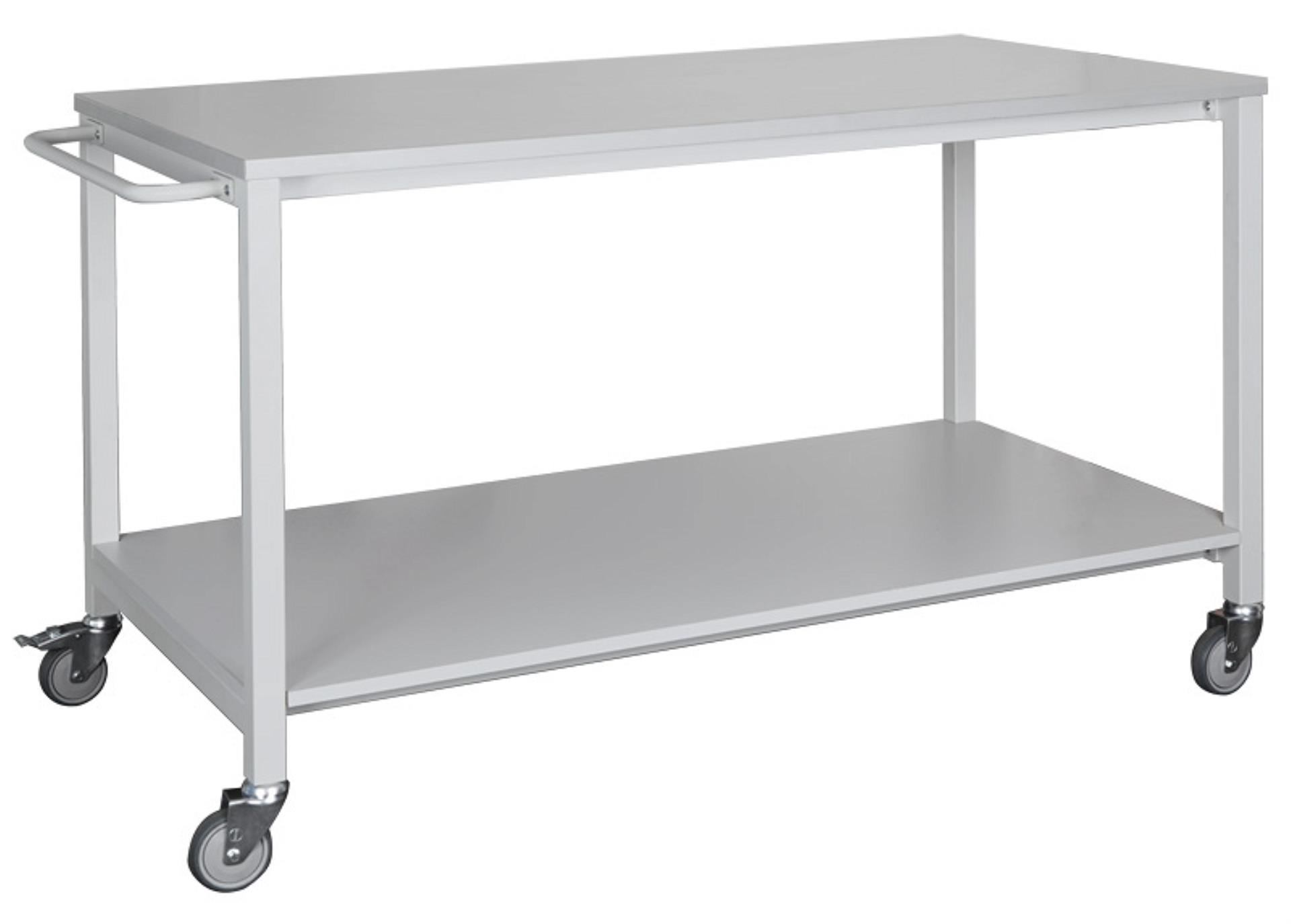 Rudeta Pojízdný dílenský stůl - 150 x 80 x 90 cm, světle šedý/šedý