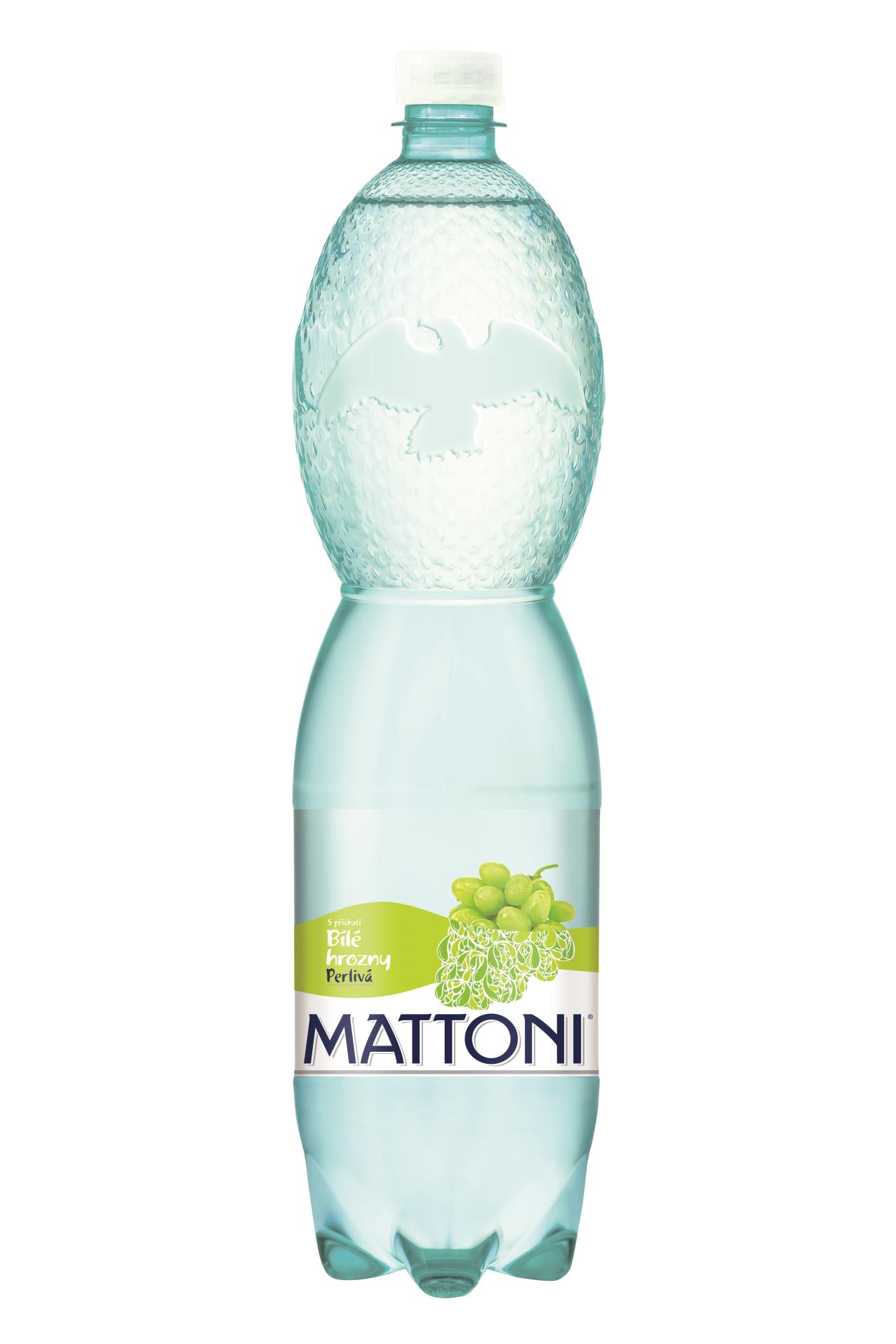 Ochucená minerální voda Mattoni - bílé hrozny, 6 x 1,5 l, perlivá