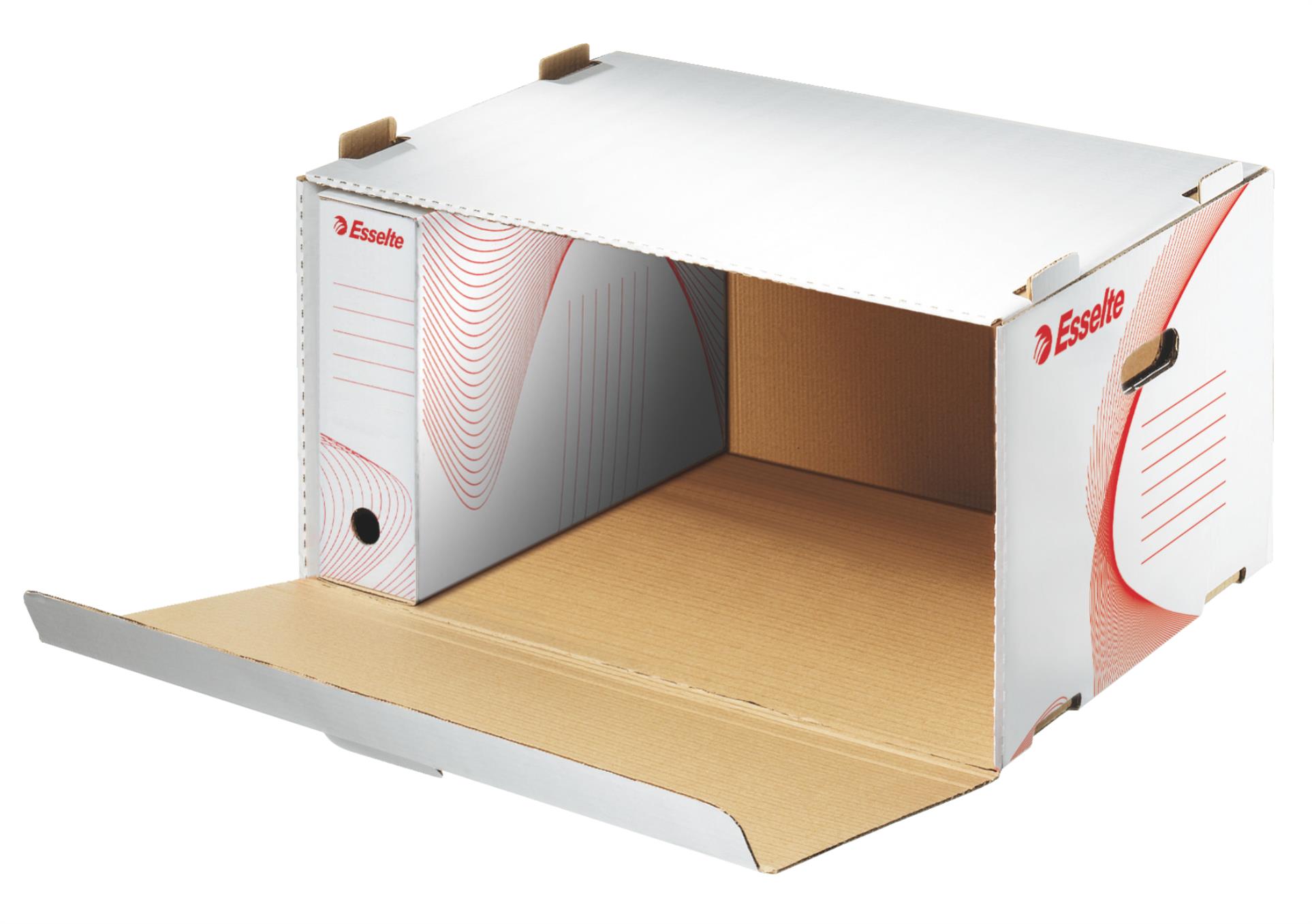 Archivační krabice Esselte - stohovatelná, velká, 54,0 x 25,8 x 36,0 cm, bílá