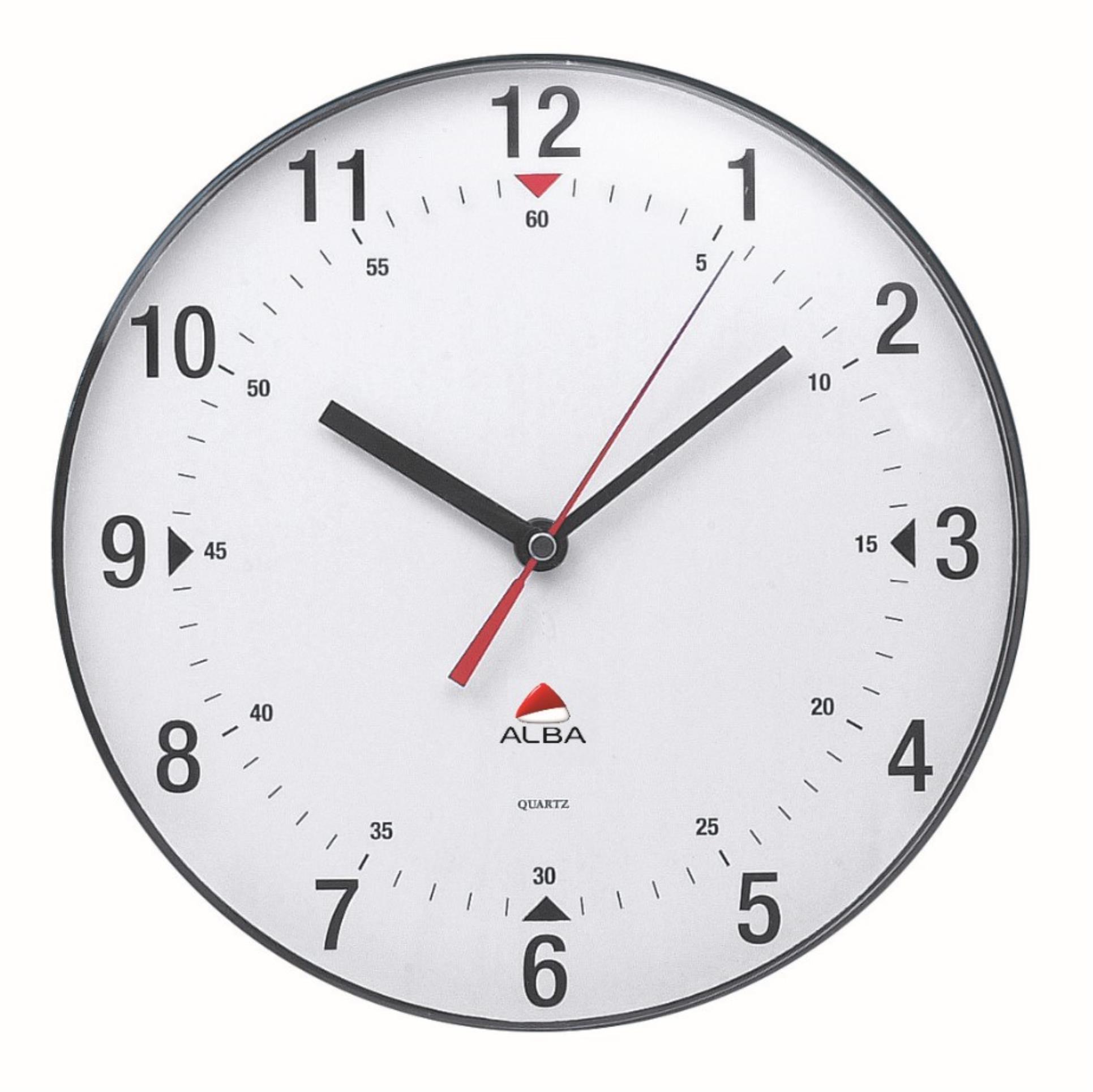 Alba France Nástěnné hodiny CLAS - průměr 25 cm, černé/bílé