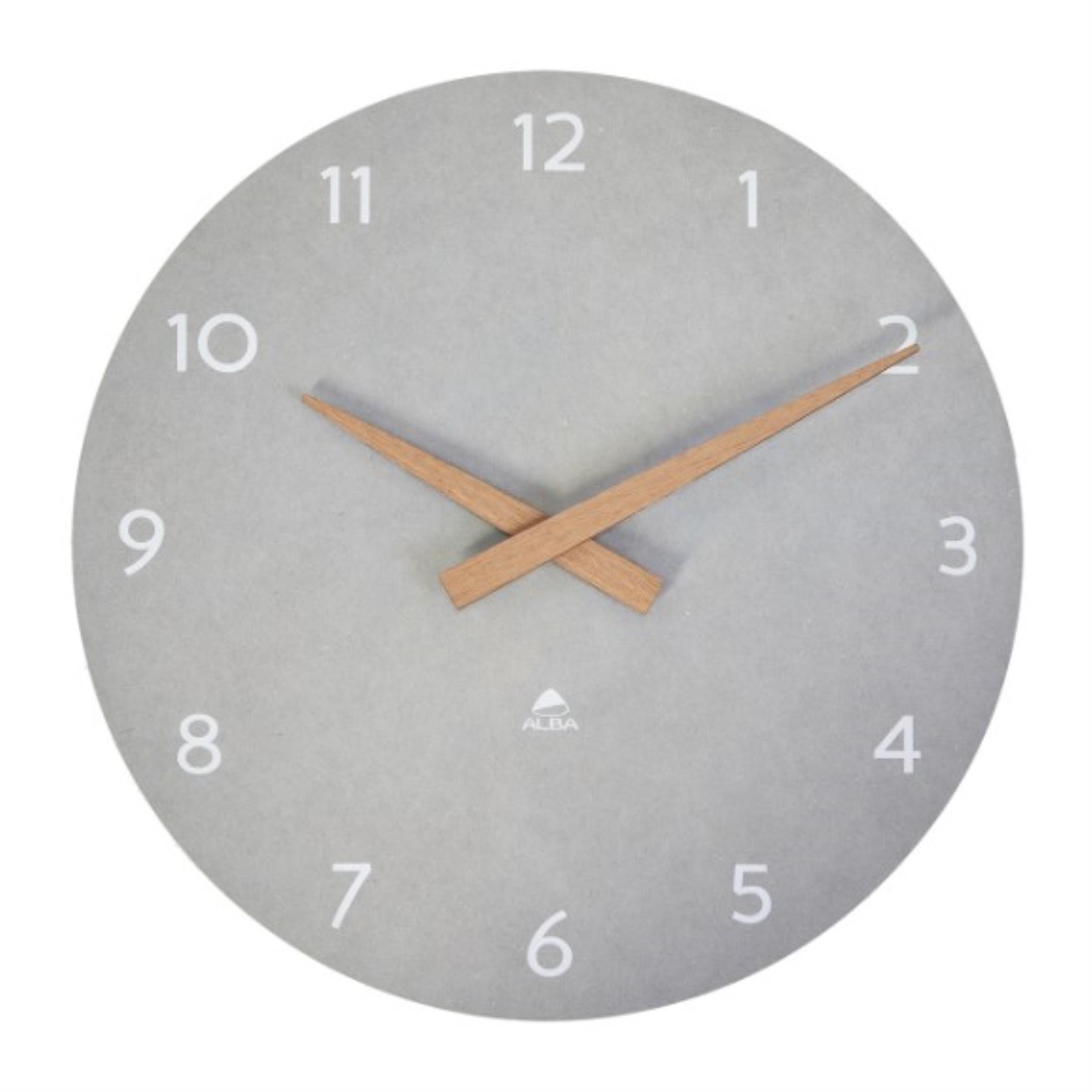 Alba France Nástěnné hodiny MILENA - průměr 30 cm, světle šedé