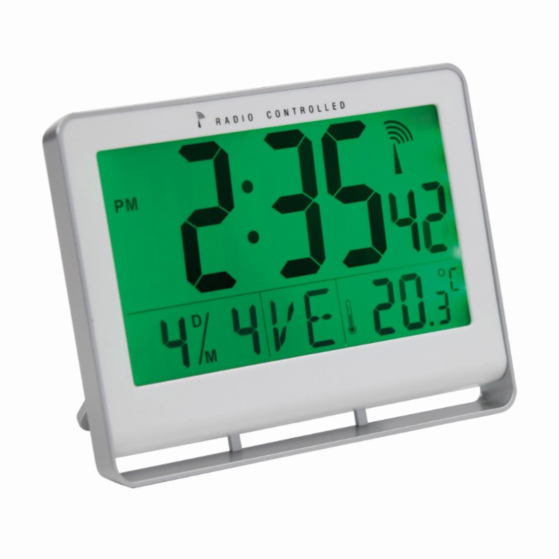 Alba France Digitální hodiny LCD NEO - bílé/stříbrnošedé