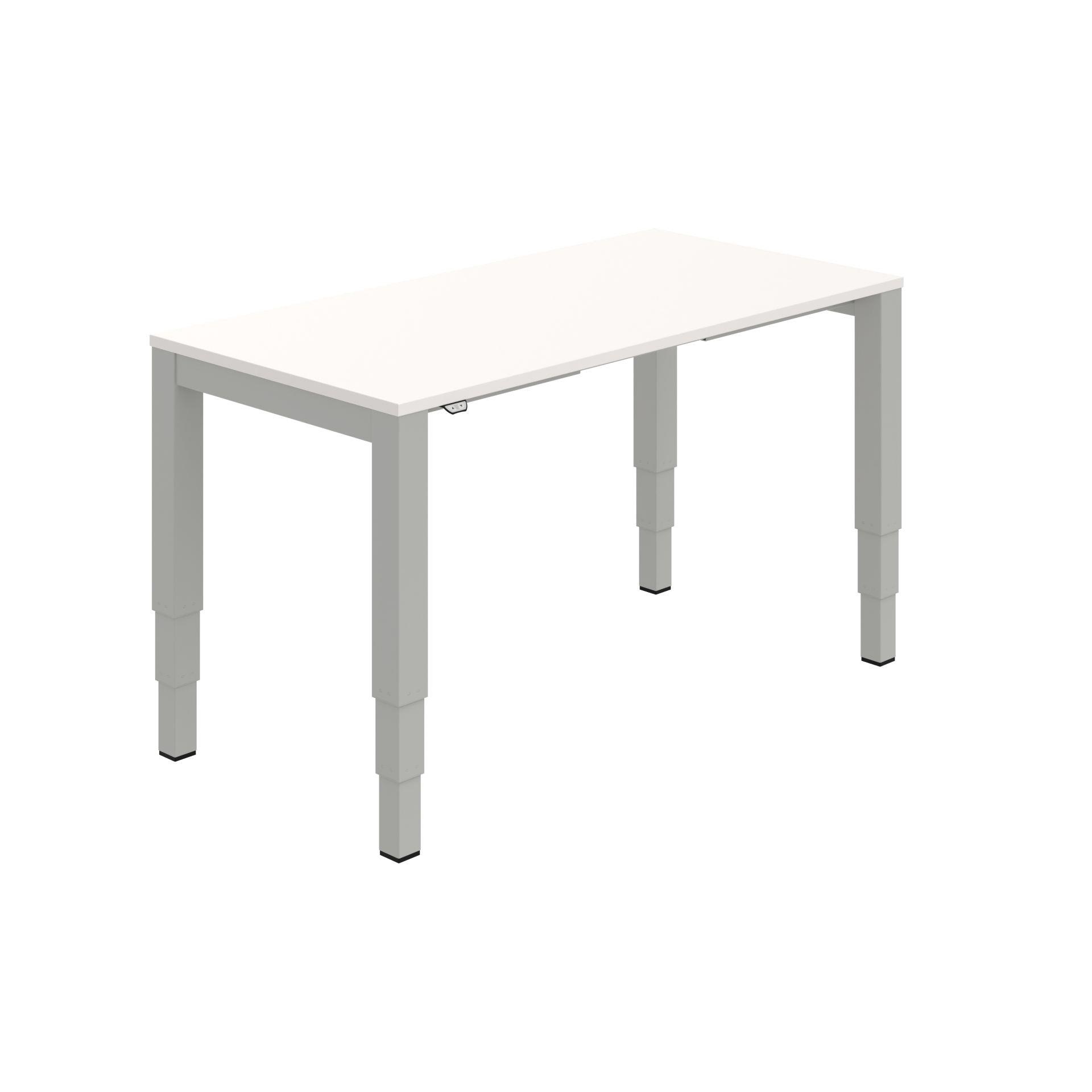 Psací stůl Hobis Motion UNI MSU 3 1600 - elektricky stavitelný, bílý/šedý