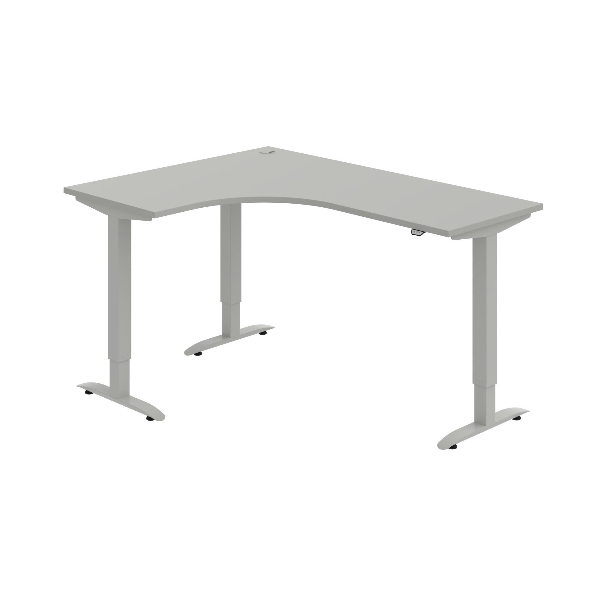 Psací stůl Hobis Trigon ergo MST 2 60 P - elektricky stavitelný, šedý/šedý