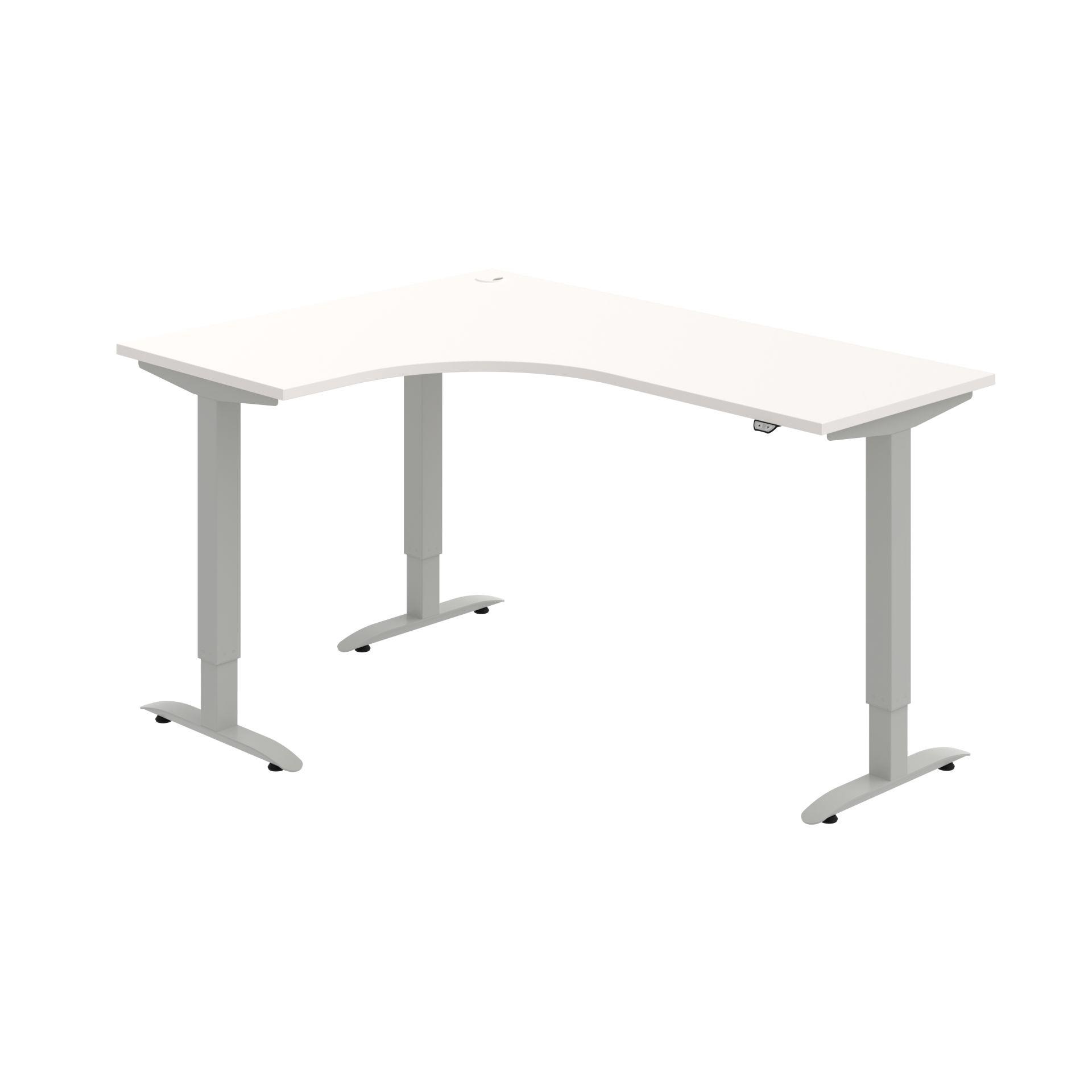 Psací stůl Hobis Trigon ergo MST 2 60 P - elektricky stavitelný, bílý/šedý