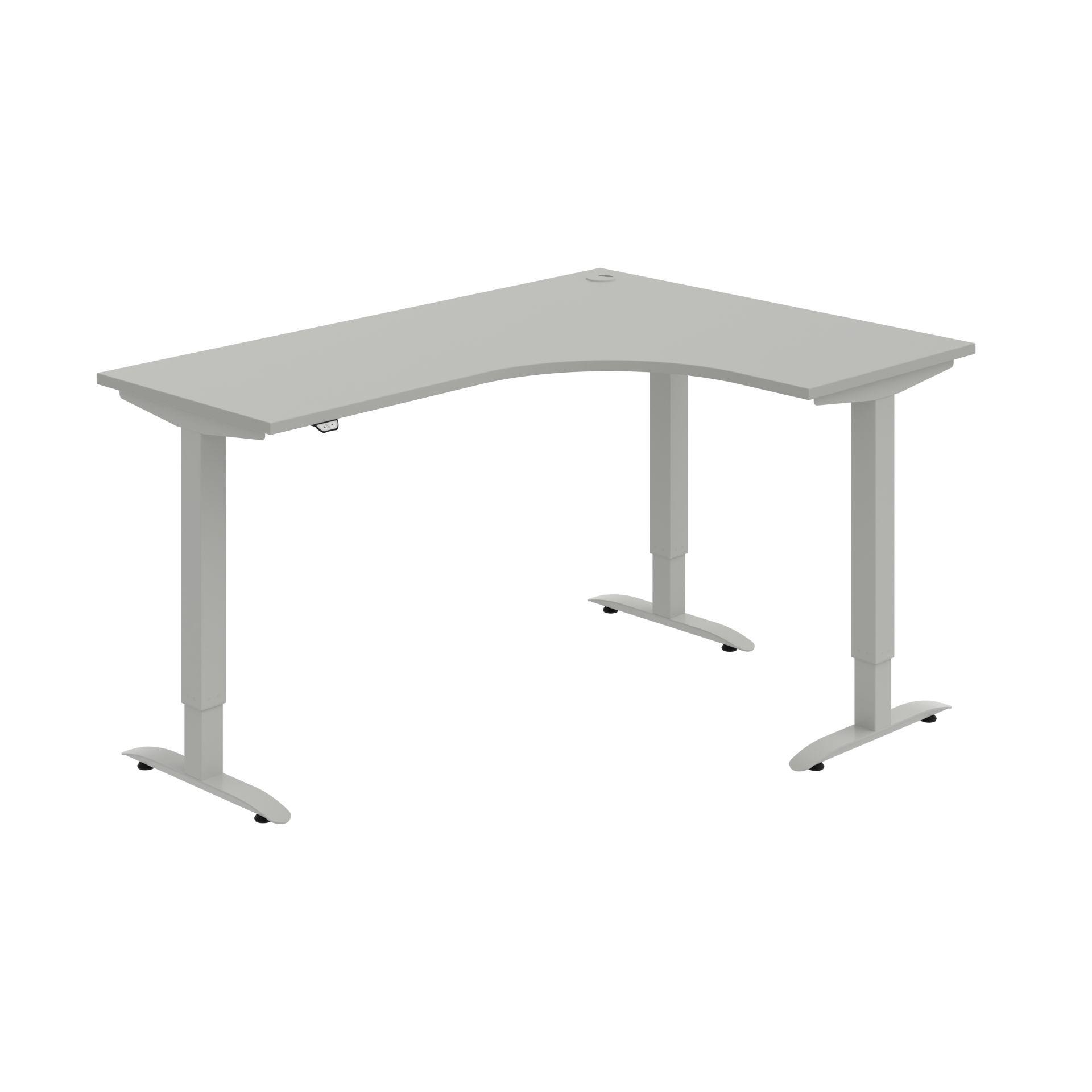 Psací stůl Hobis Trigon ergo MST 2 60 L - elektricky stavitelný, šedý/šedý