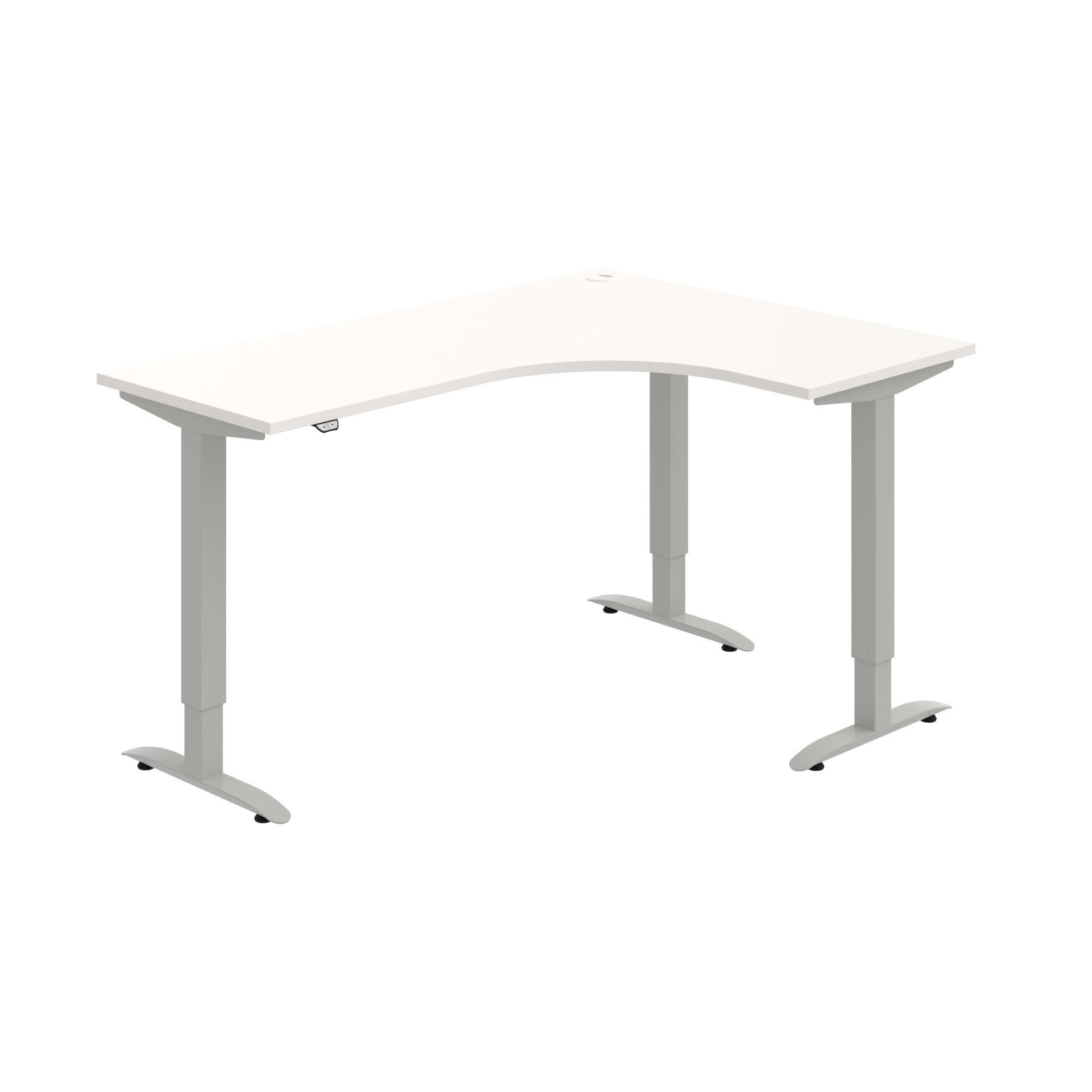 Psací stůl Hobis Trigon ergo MST 2 60 L - elektricky stavitelný, bílý/šedý