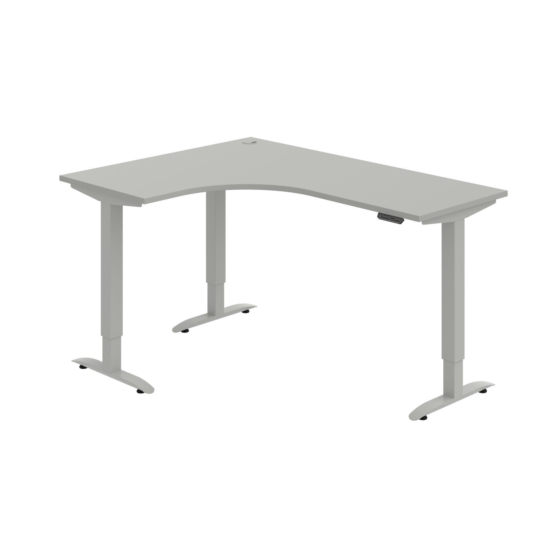 Psací stůl Hobis Trigon ergo MST 2M 60 P - elektricky stavitelný, šedý/šedý