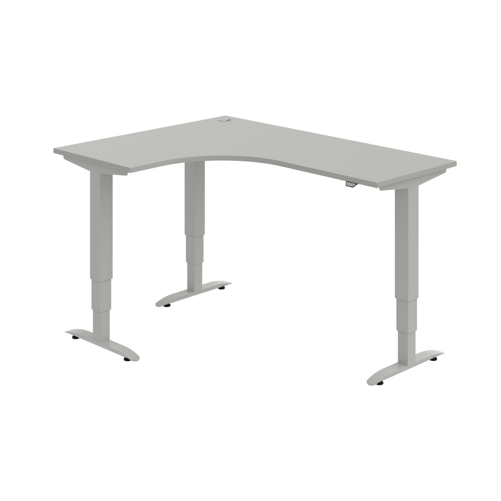 Psací stůl Hobis Trigon ergo MST 3 60 P - elektricky stavitelný, šedý/šedý