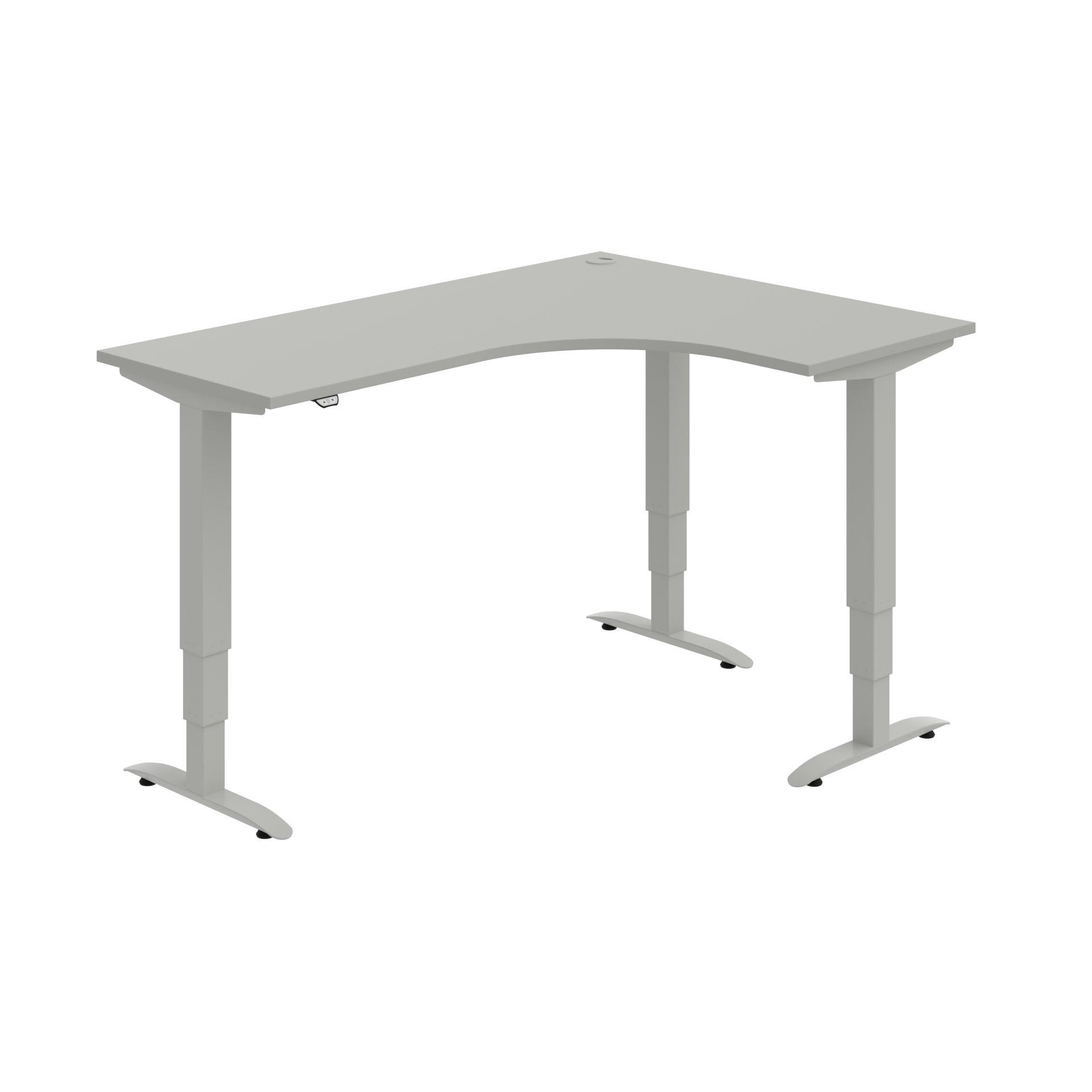 Psací stůl Hobis Trigon ergo MST 3 60 L - elektricky stavitelný, šedý/šedý