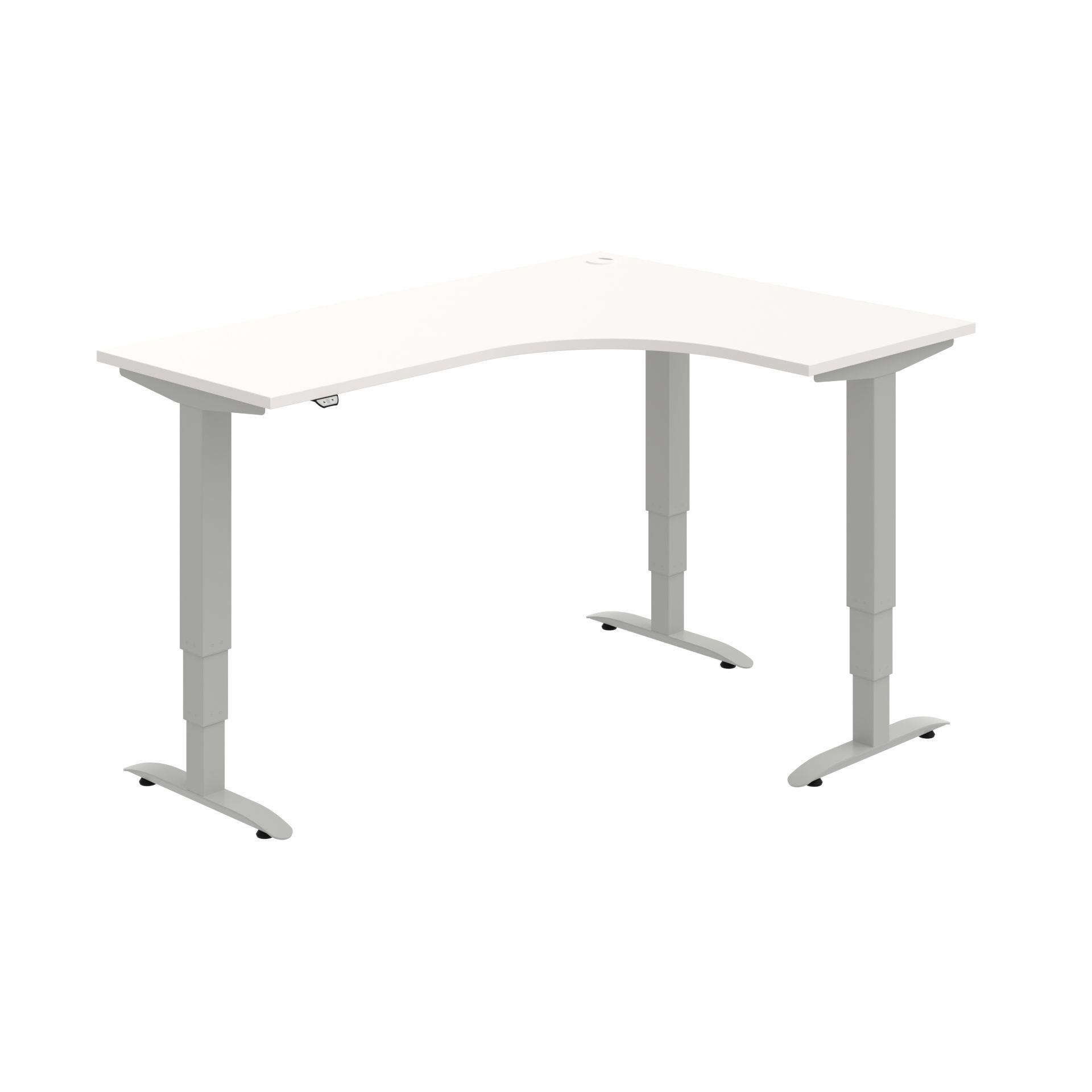 Psací stůl Hobis Trigon ergo MST 3 60 L - elektricky stavitelný, bílý/šedý
