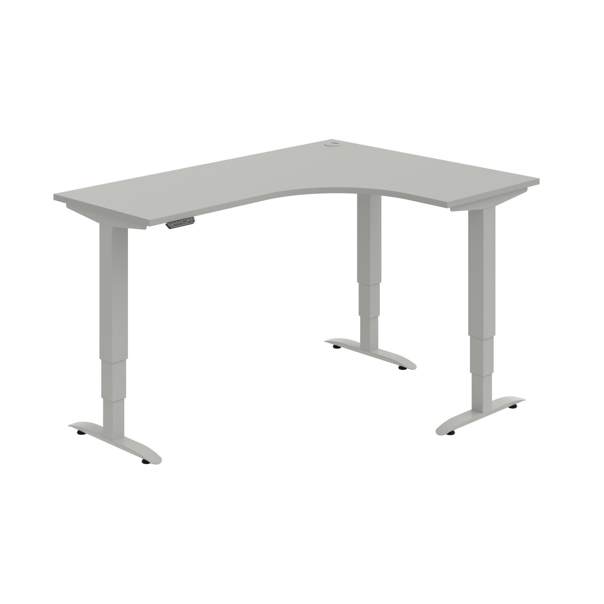 Psací stůl Hobis Trigon ergo MST 3M 60 L - elektricky stavitelný, šedý/šedý