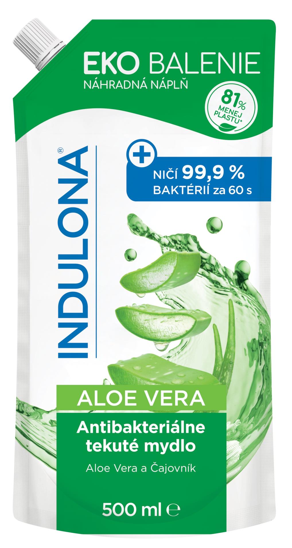 Náplň do tekutého mýdla Indulona -antibakteriální, Aloe Vera, 500 ml